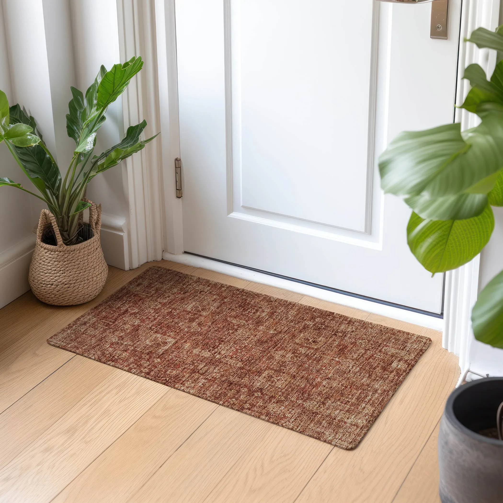 Machine Washable Indoor/ Outdoor Chantille Traditional Vintage Rug
