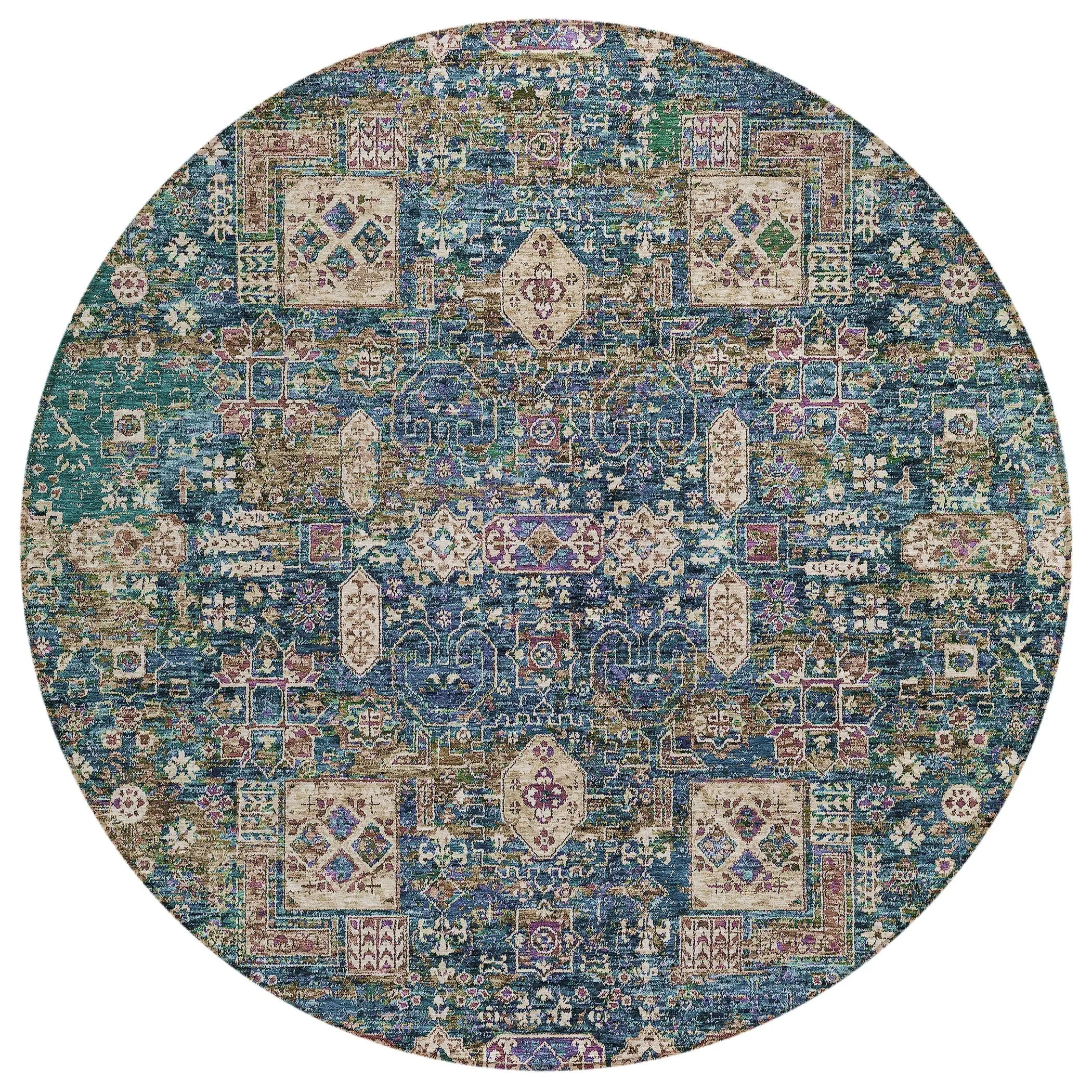 Machine Washable Indoor/ Outdoor Chantille Traditional Vintage Rug
