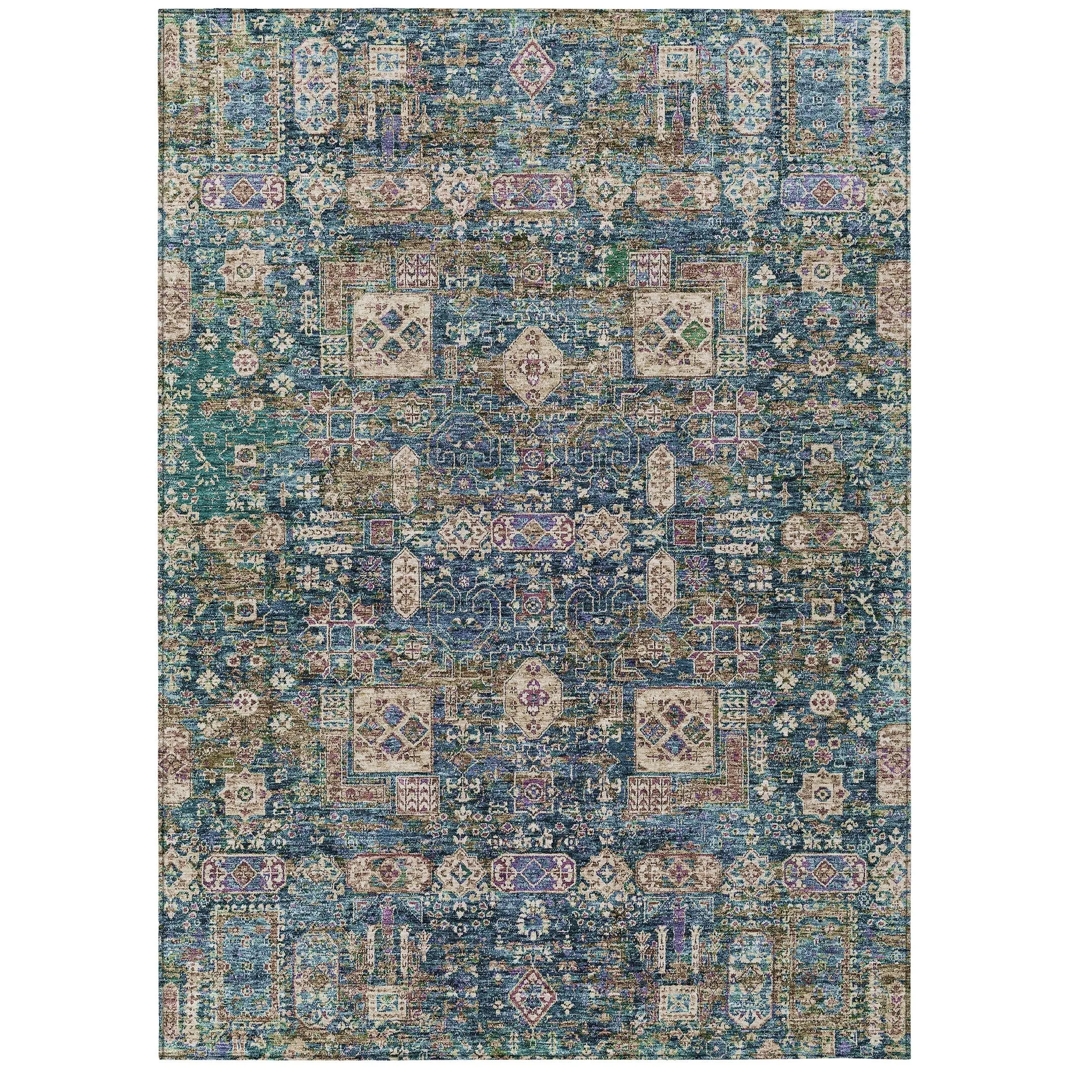 Machine Washable Indoor/ Outdoor Chantille Traditional Vintage Rug