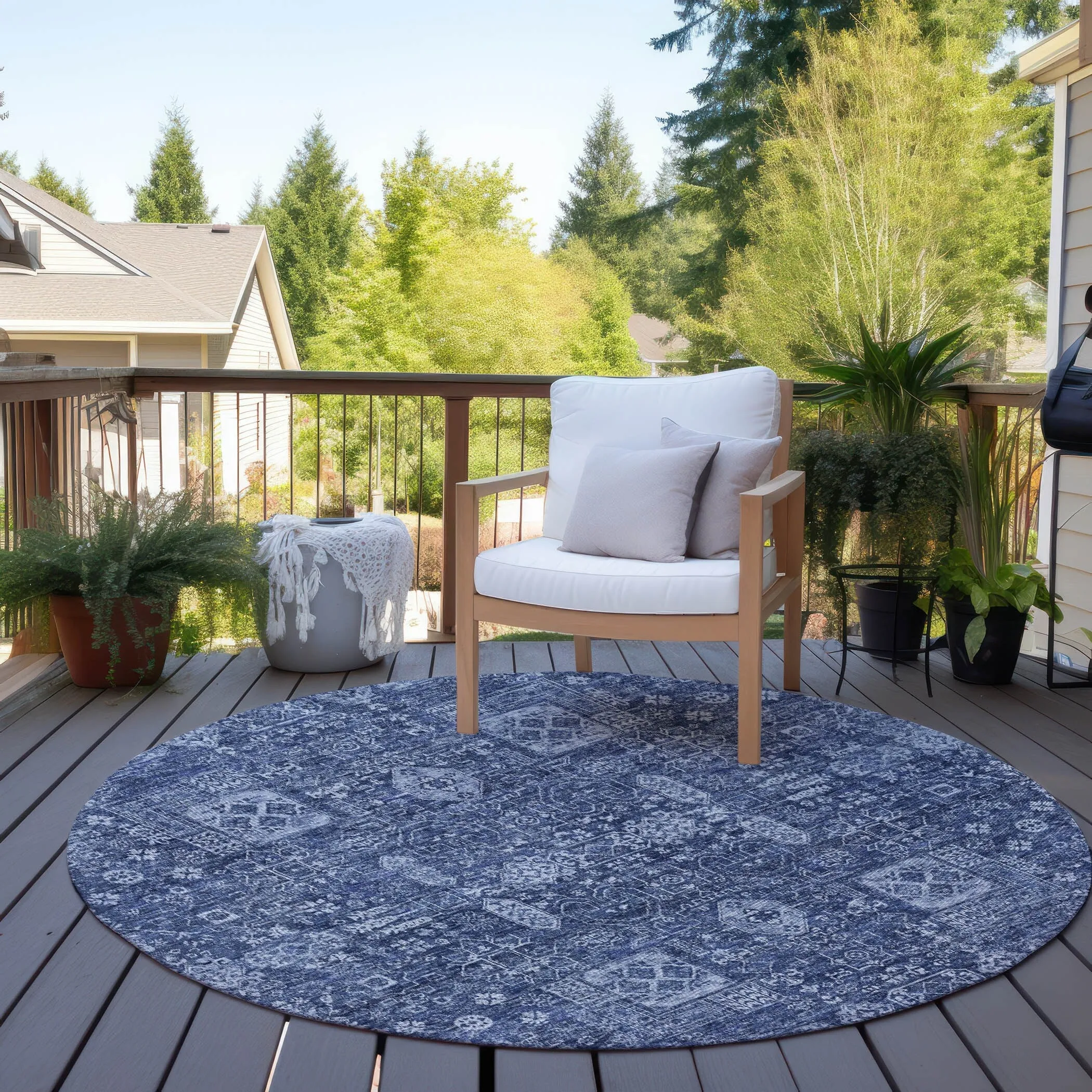 Machine Washable Indoor/ Outdoor Chantille Traditional Vintage Rug