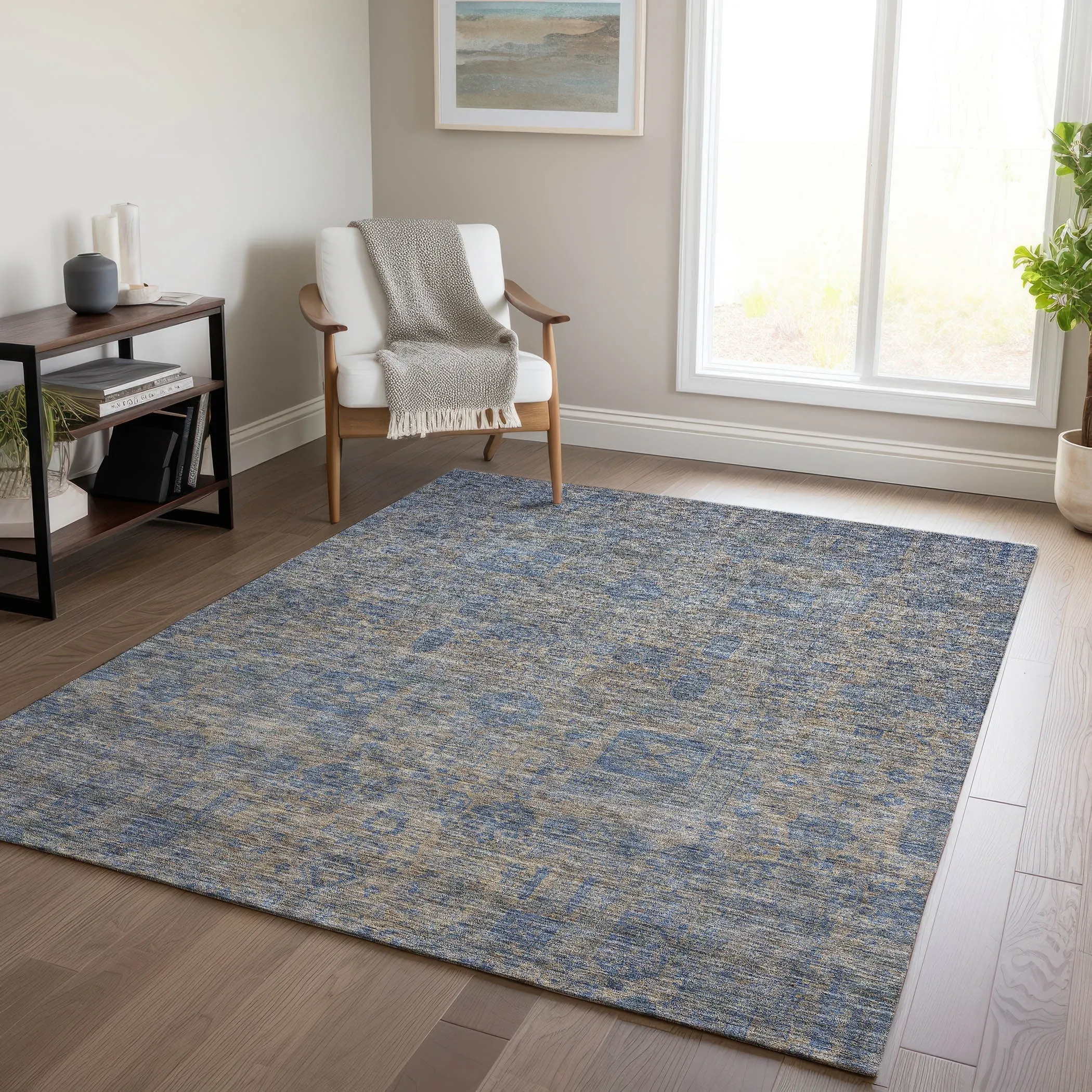 Machine Washable Indoor/ Outdoor Chantille Traditional Vintage Rug