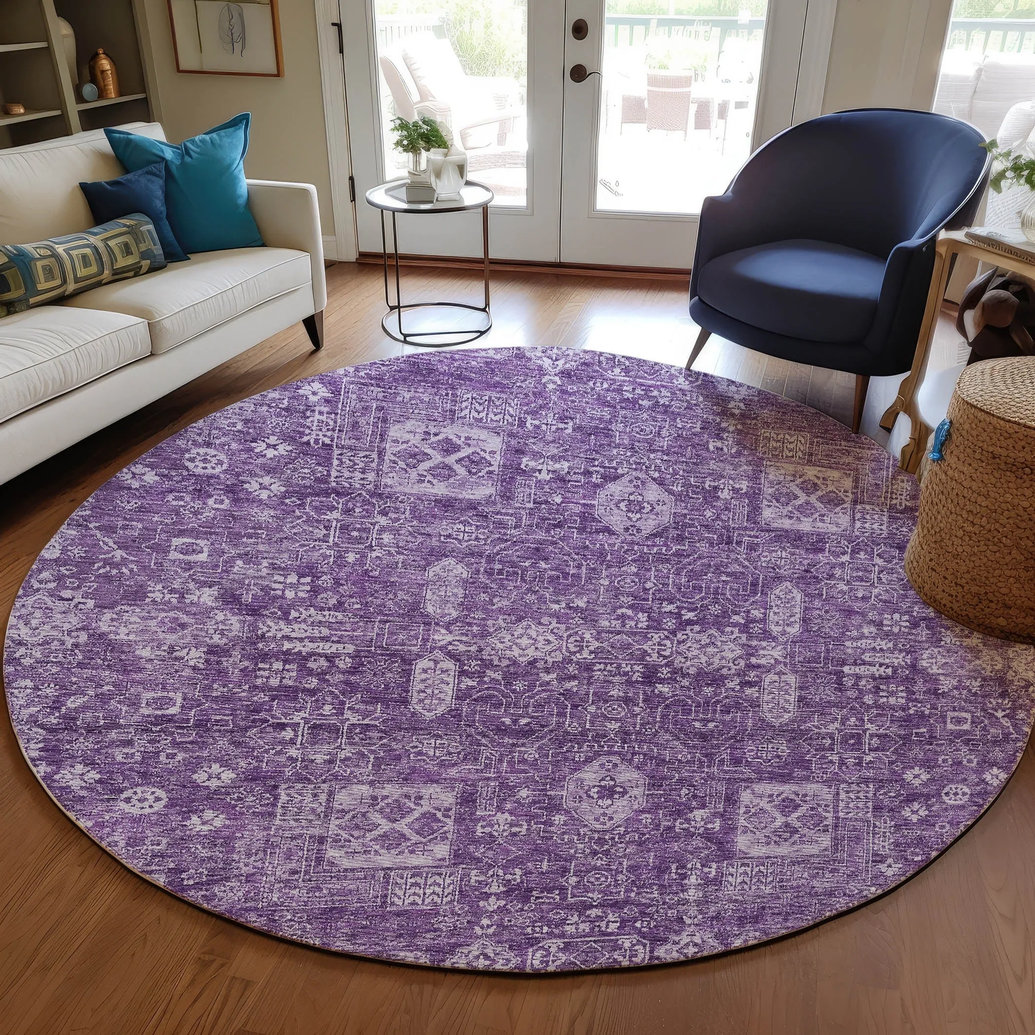 Machine Washable Indoor/ Outdoor Chantille Traditional Vintage Rug