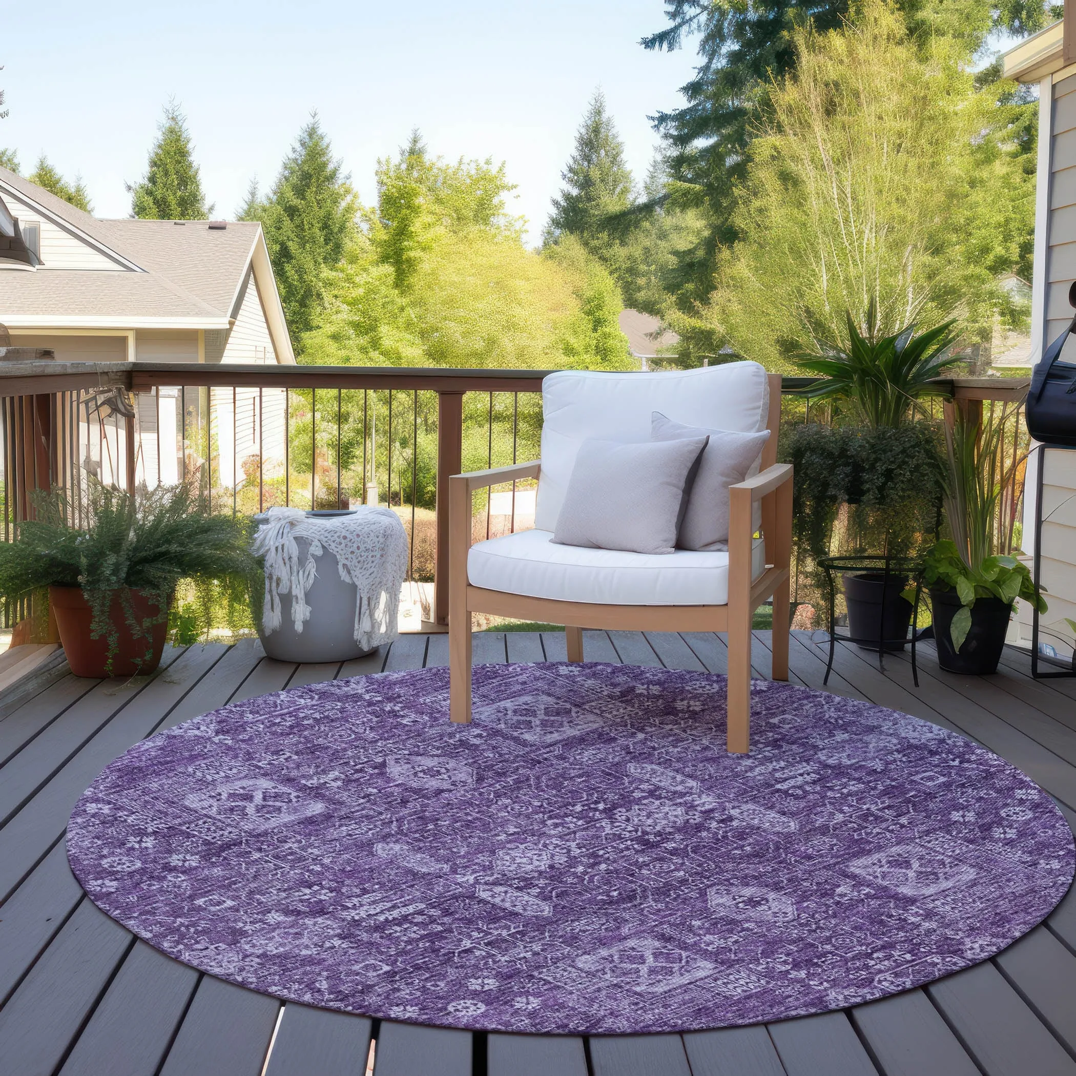 Machine Washable Indoor/ Outdoor Chantille Traditional Vintage Rug