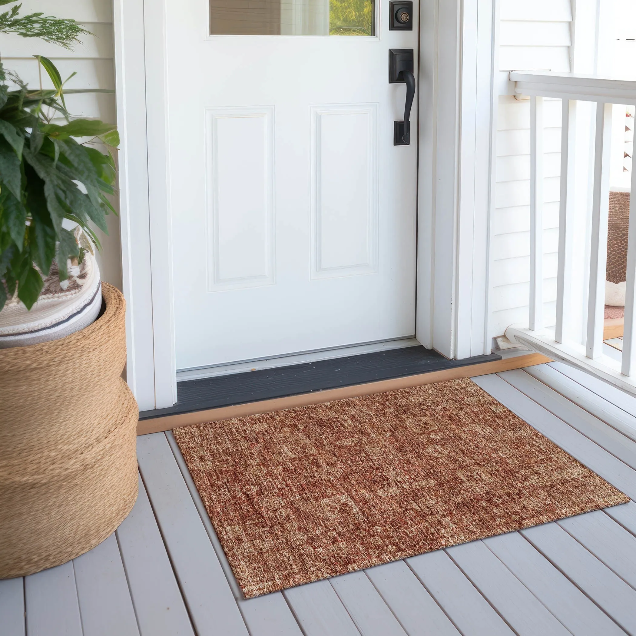 Machine Washable Indoor/ Outdoor Chantille Traditional Vintage Rug