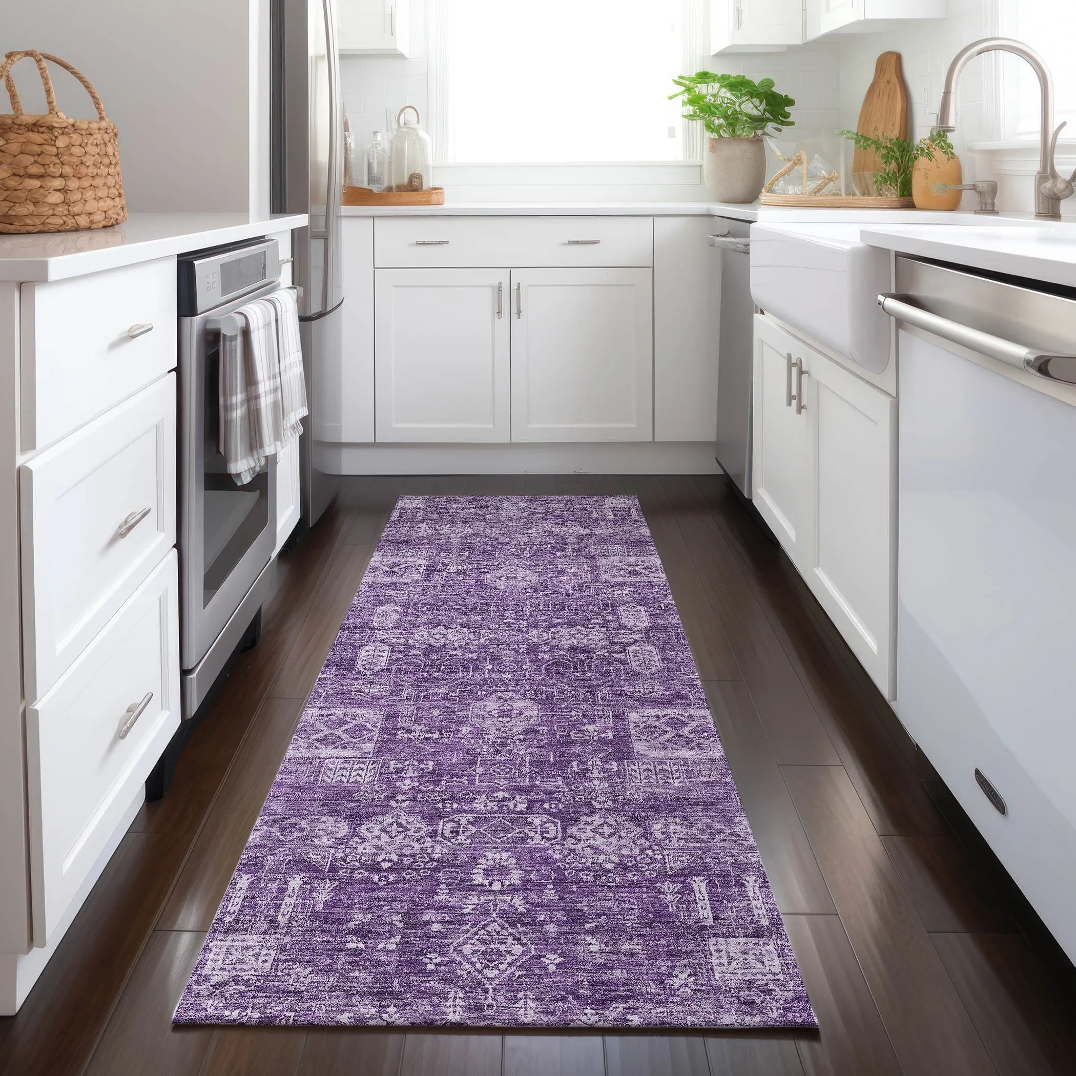 Machine Washable Indoor/ Outdoor Chantille Traditional Vintage Rug