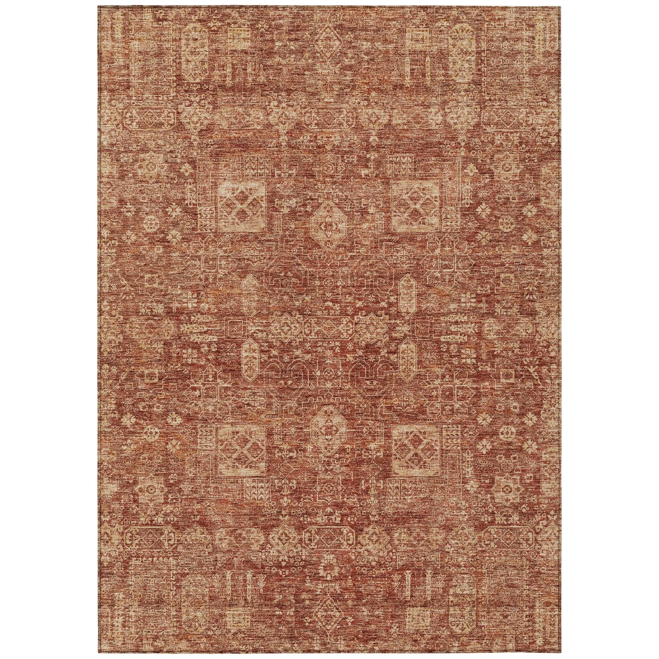 Machine Washable Indoor/ Outdoor Chantille Traditional Vintage Rug