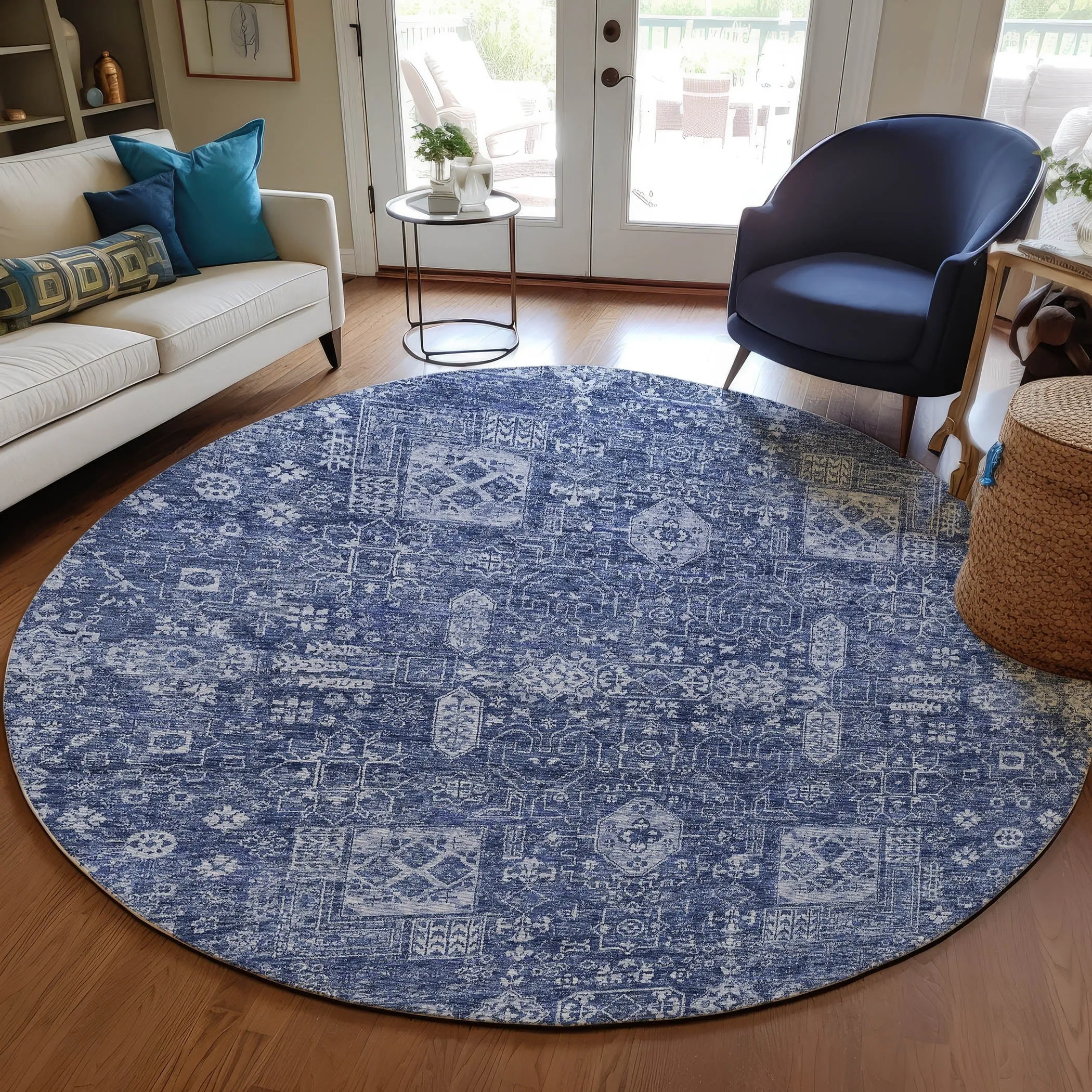 Machine Washable Indoor/ Outdoor Chantille Traditional Vintage Rug