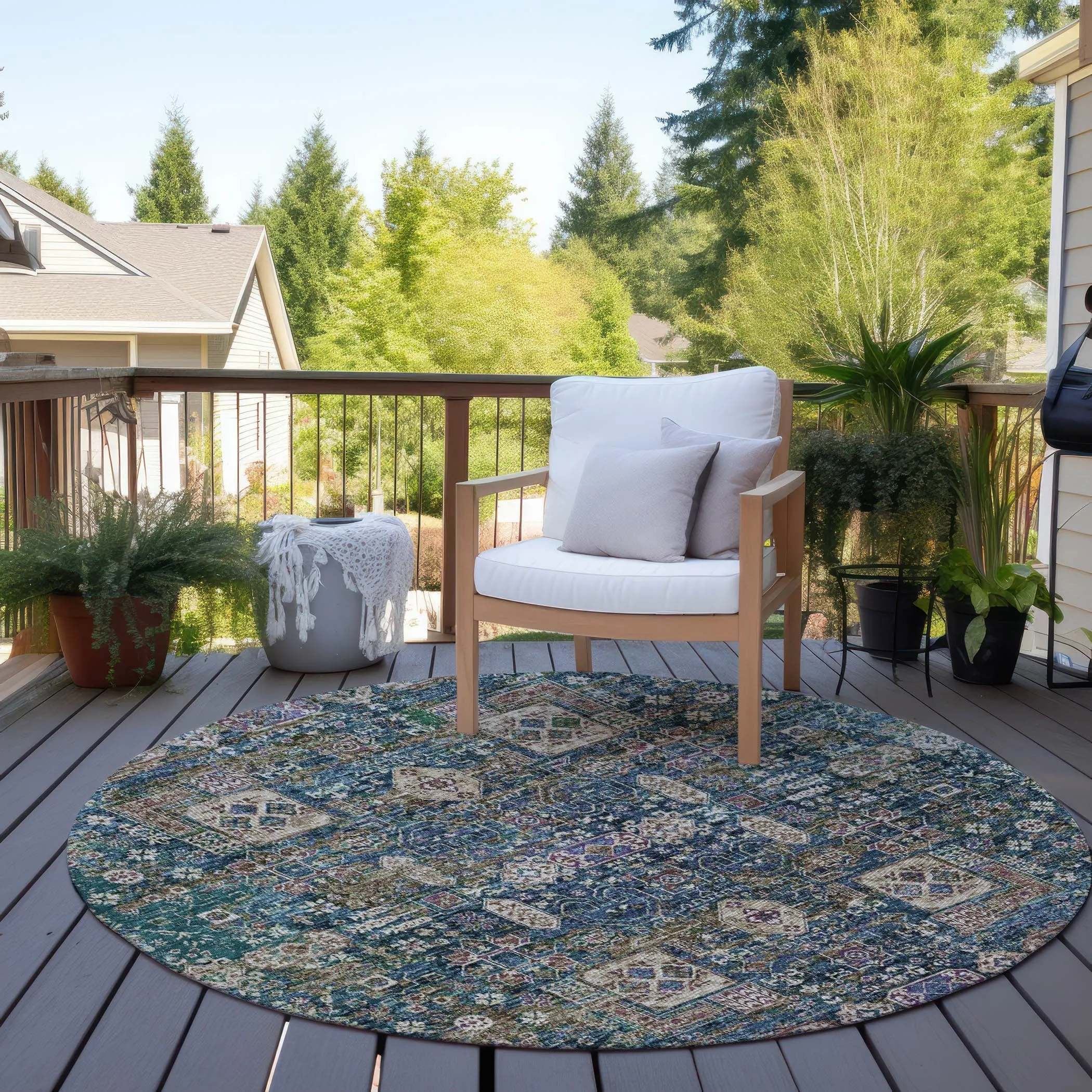 Machine Washable Indoor/ Outdoor Chantille Traditional Vintage Rug