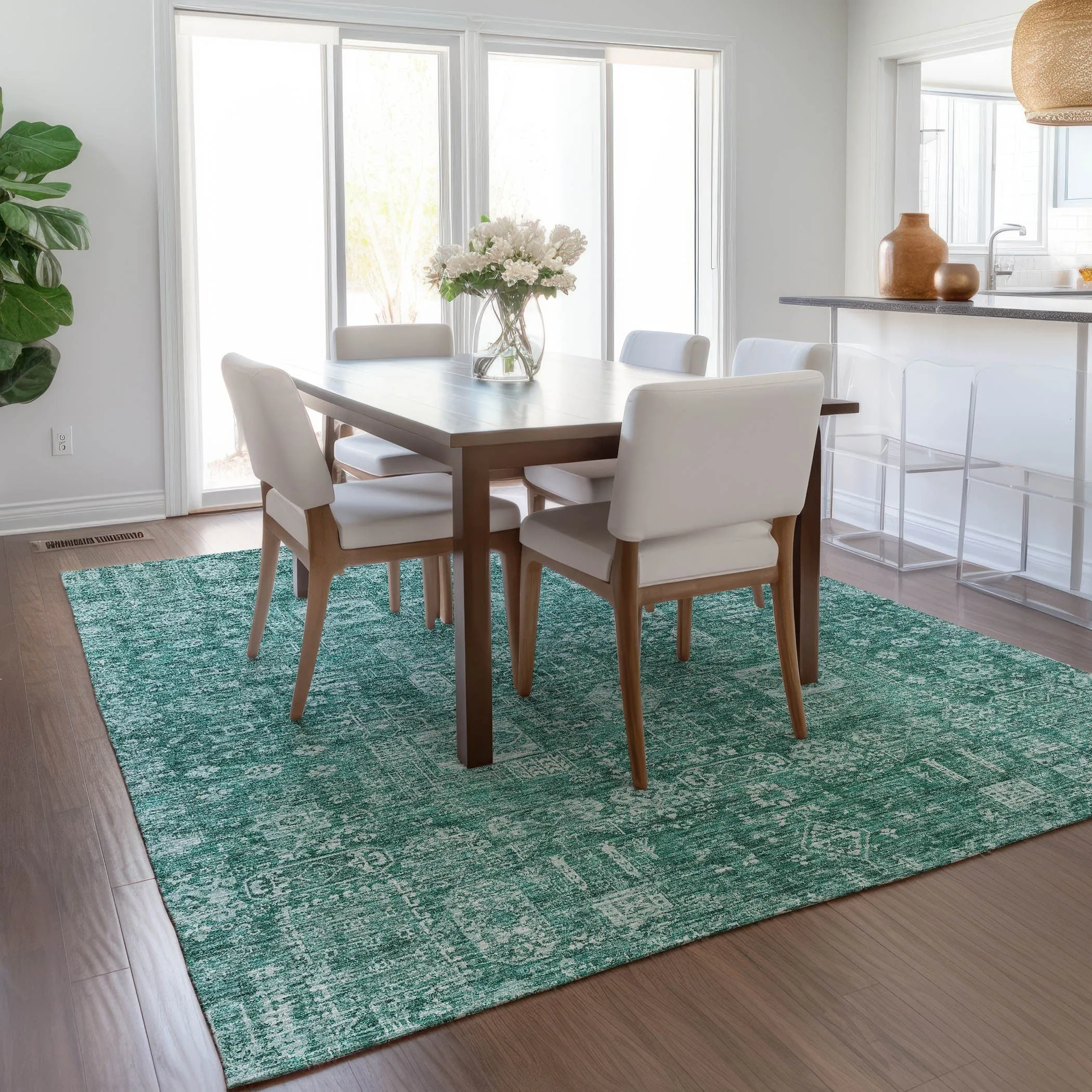Machine Washable Indoor/ Outdoor Chantille Traditional Vintage Rug