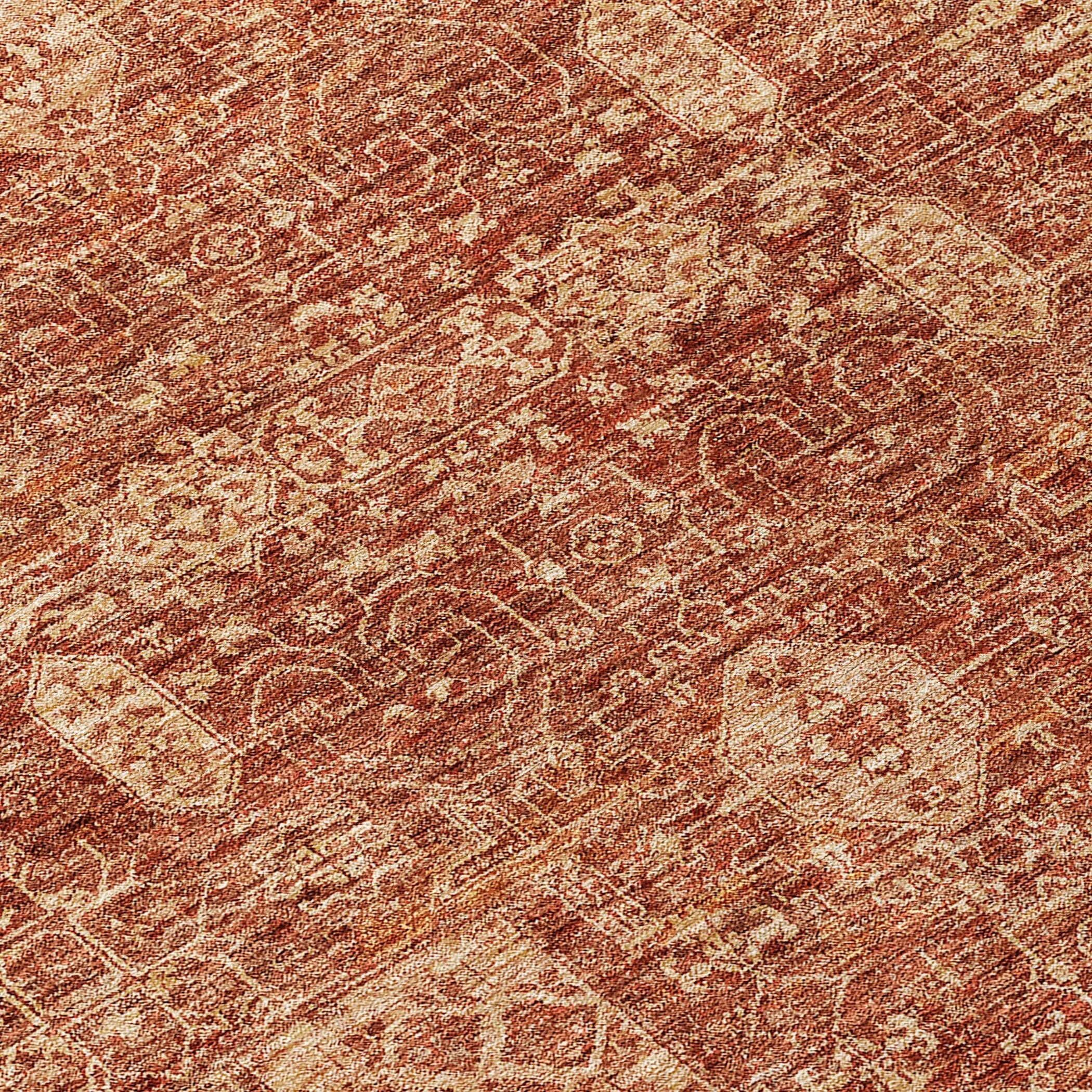 Machine Washable Indoor/ Outdoor Chantille Traditional Vintage Rug