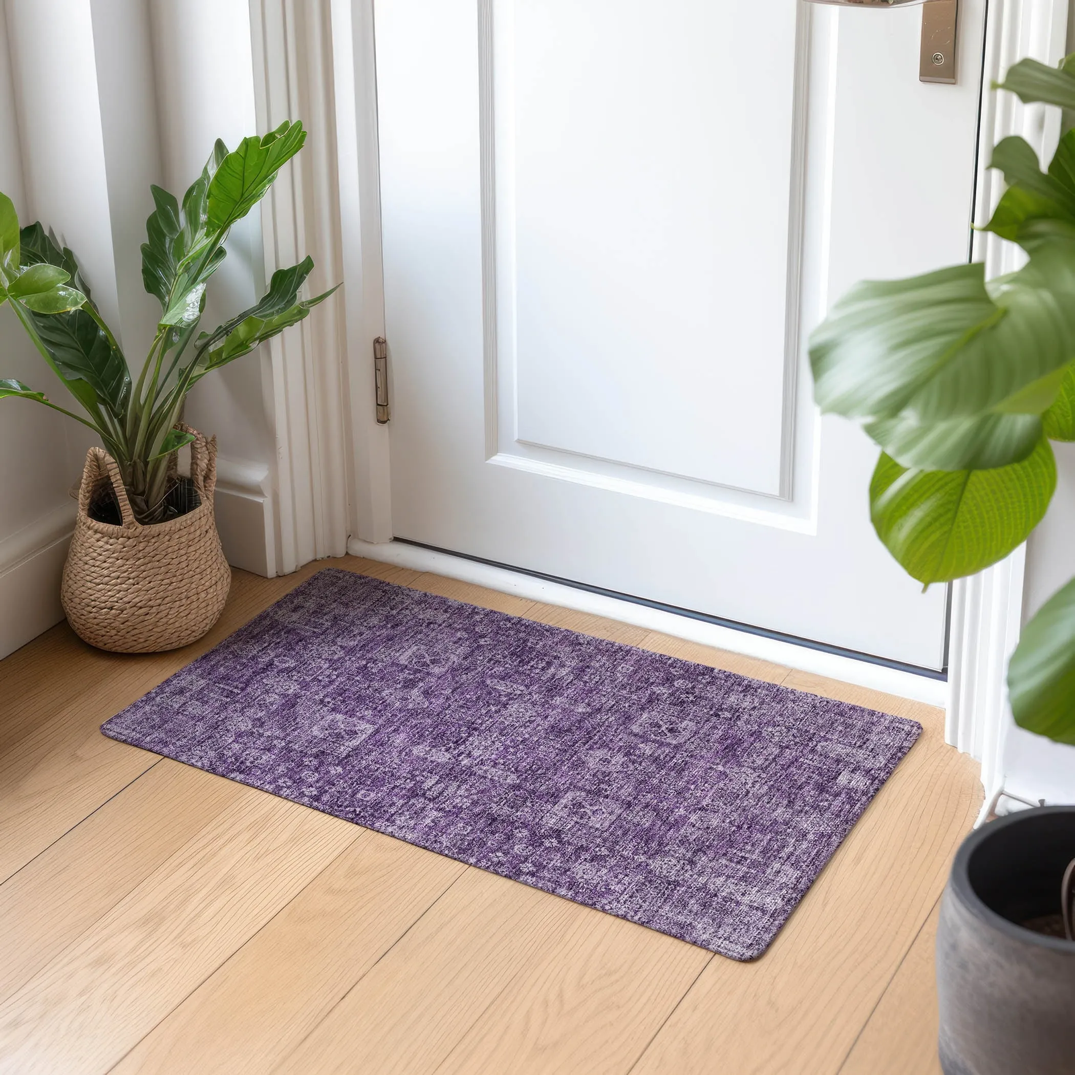 Machine Washable Indoor/ Outdoor Chantille Traditional Vintage Rug