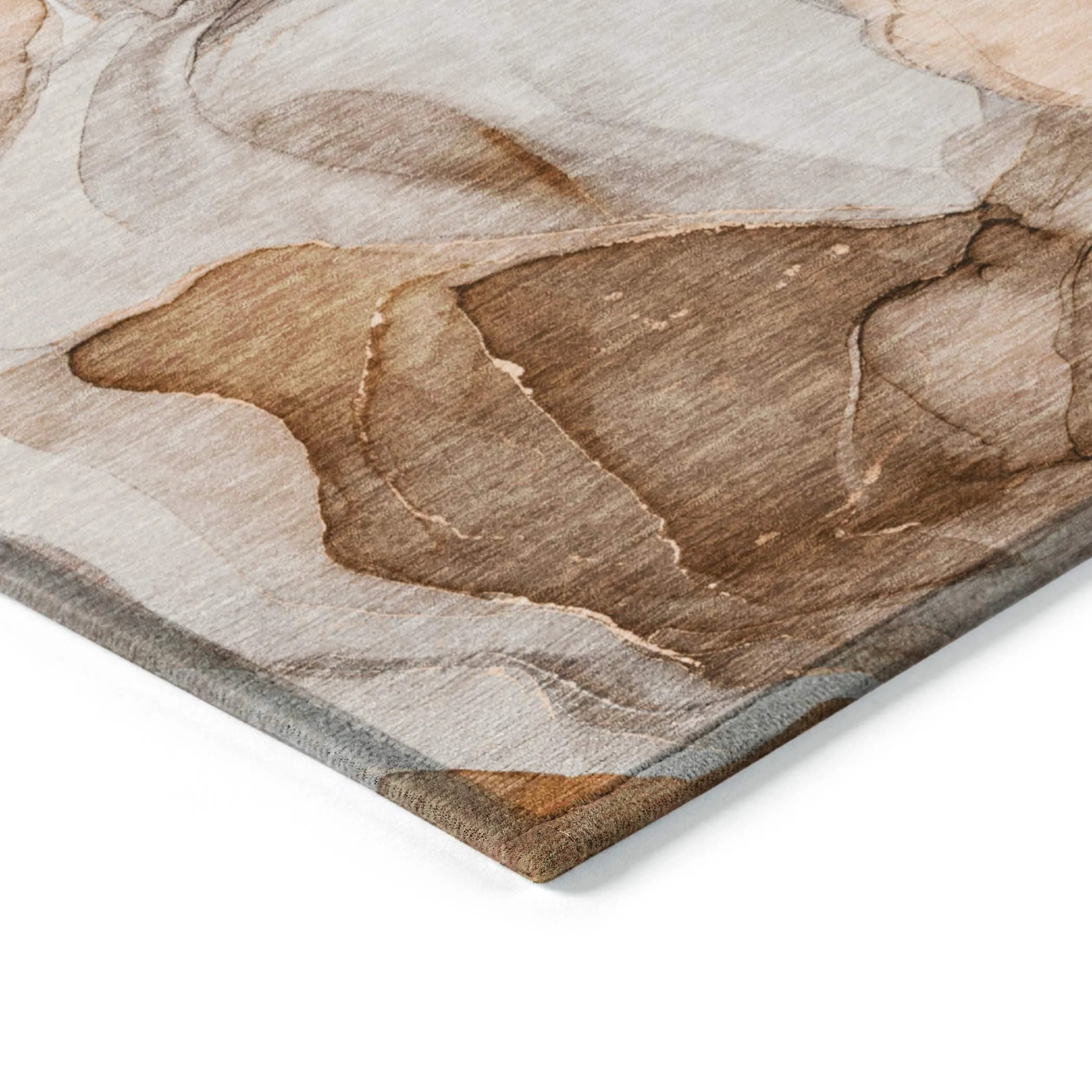 Machine Washable Indoor/ Outdoor Chantille Watercolor Orange Rug