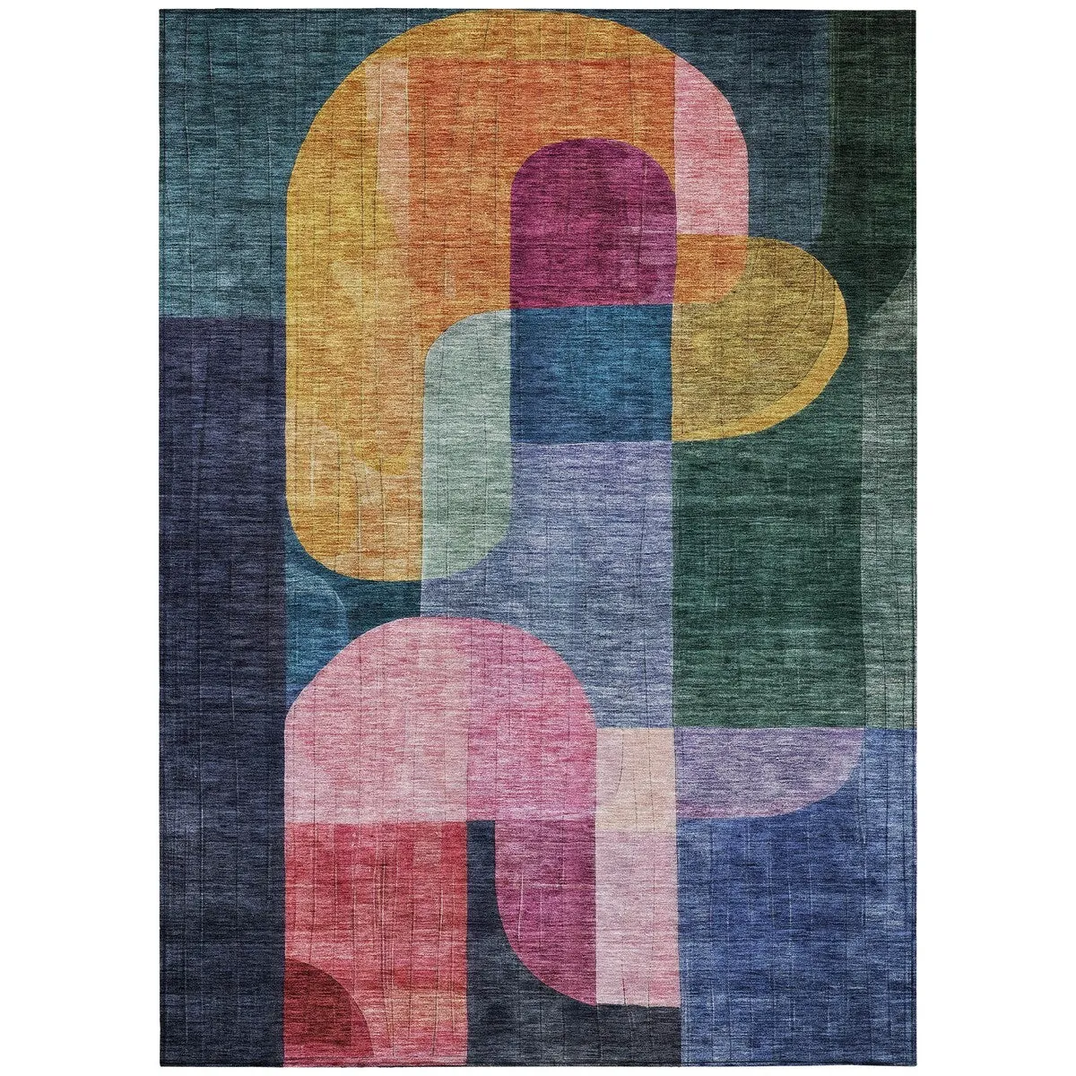 Machine Washable Indoor/ Outdoor Contemporary Deco Chantille Rug