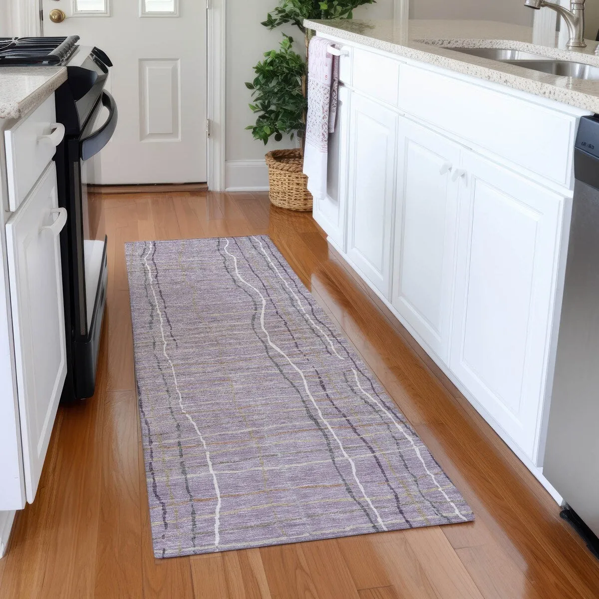 Machine Washable Indoor/ Outdoor Modern Century Chantille Rug