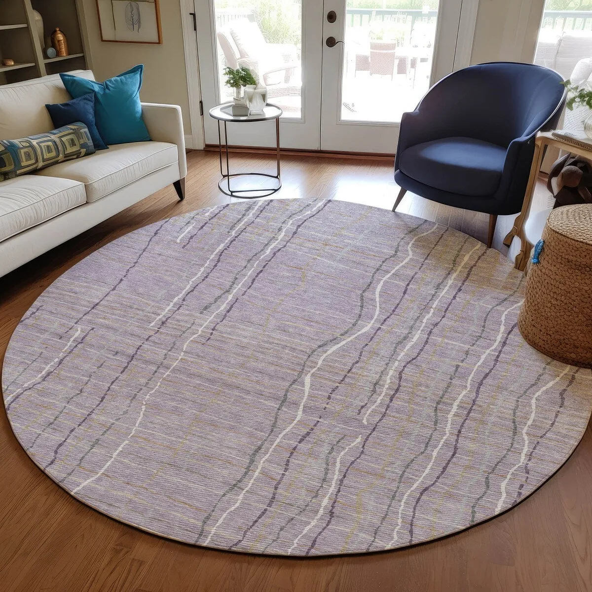 Machine Washable Indoor/ Outdoor Modern Century Chantille Rug