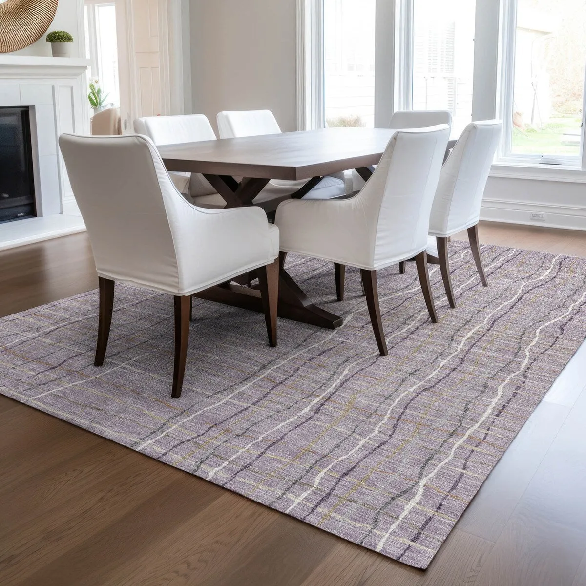 Machine Washable Indoor/ Outdoor Modern Century Chantille Rug