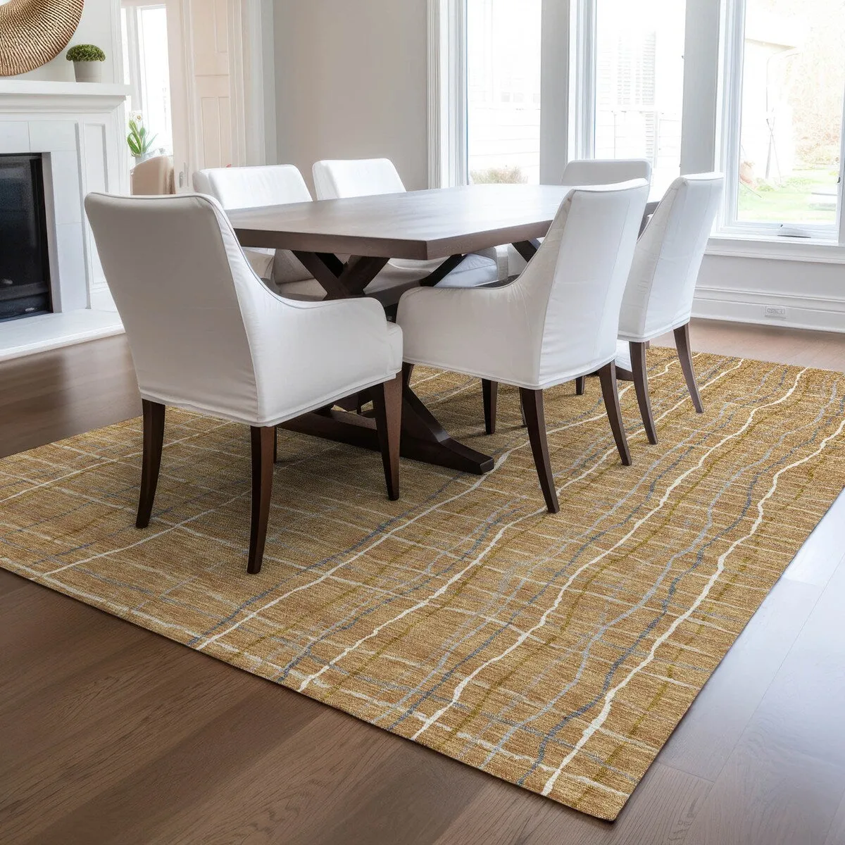 Machine Washable Indoor/ Outdoor Modern Century Chantille Rug