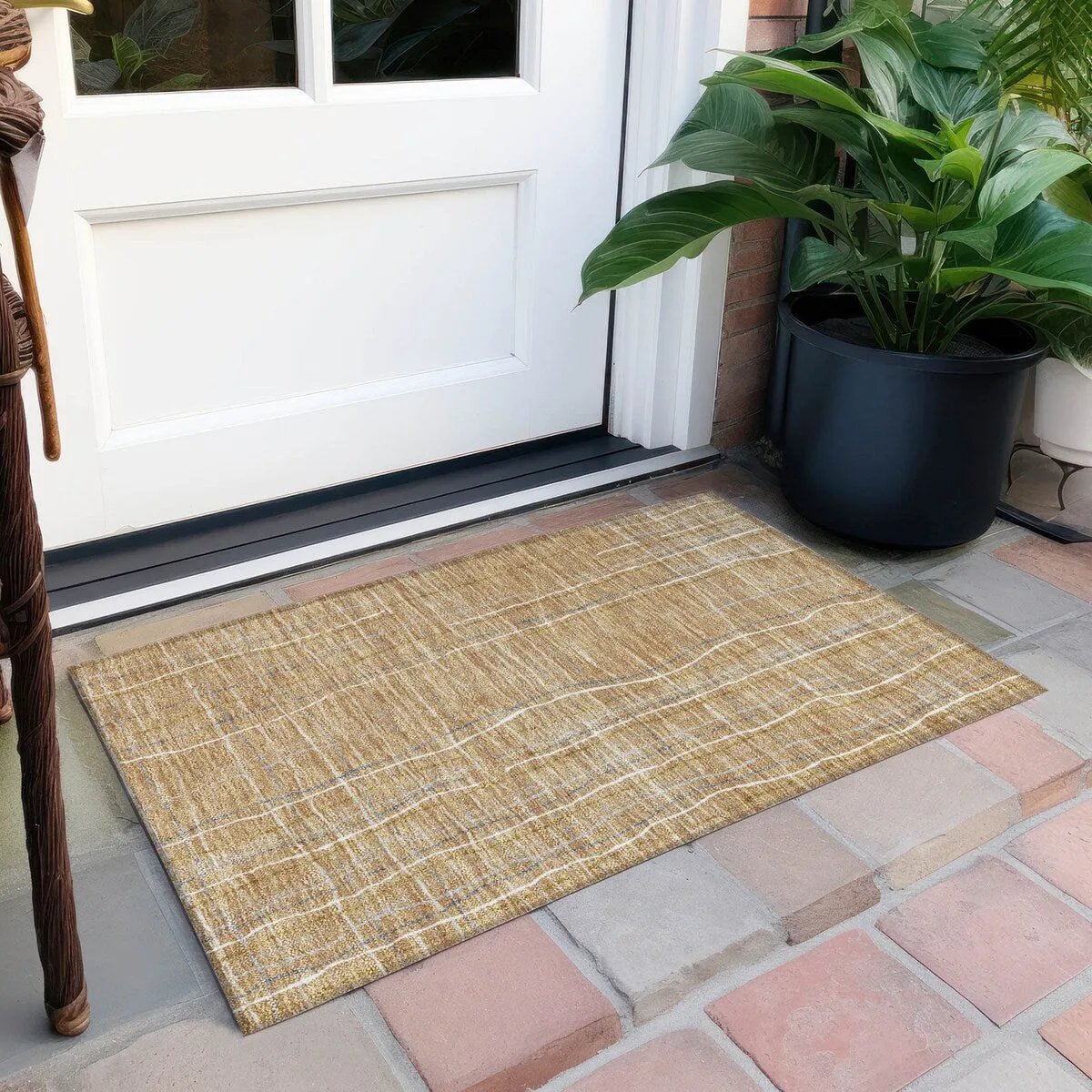 Machine Washable Indoor/ Outdoor Modern Century Chantille Rug