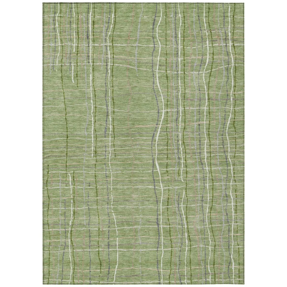 Machine Washable Indoor/ Outdoor Modern Century Chantille Rug