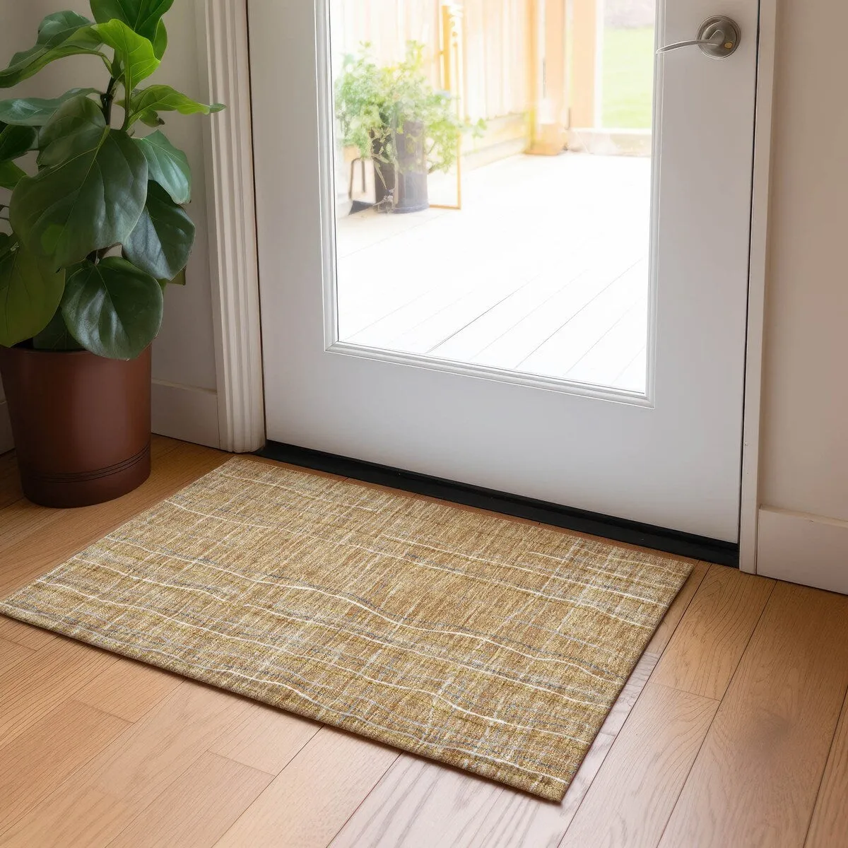 Machine Washable Indoor/ Outdoor Modern Century Chantille Rug
