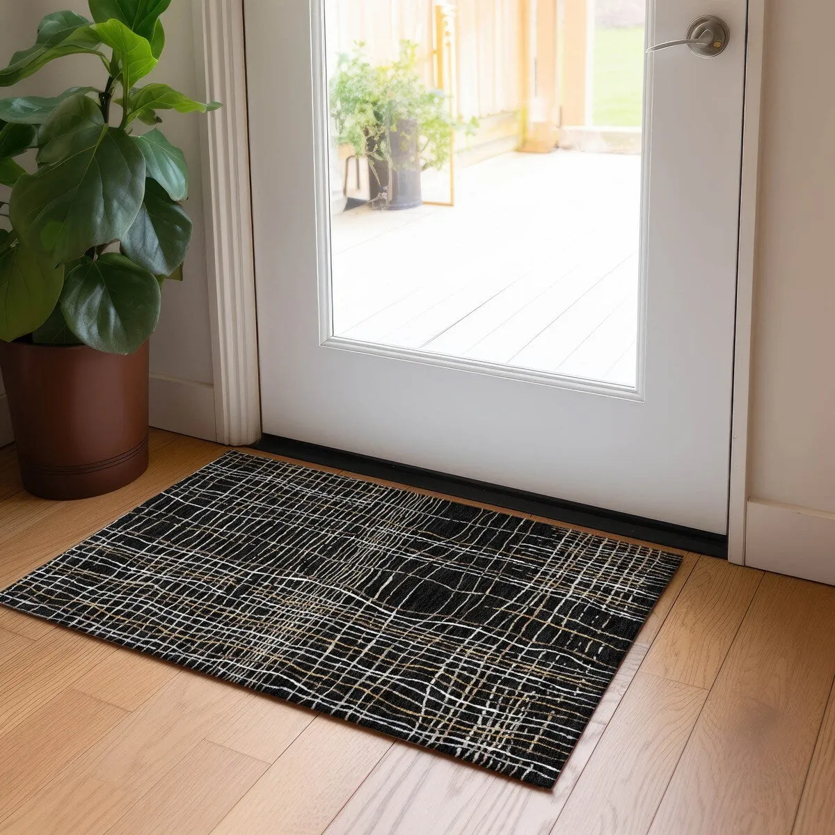Machine Washable Indoor/ Outdoor Modern Century Chantille Rug