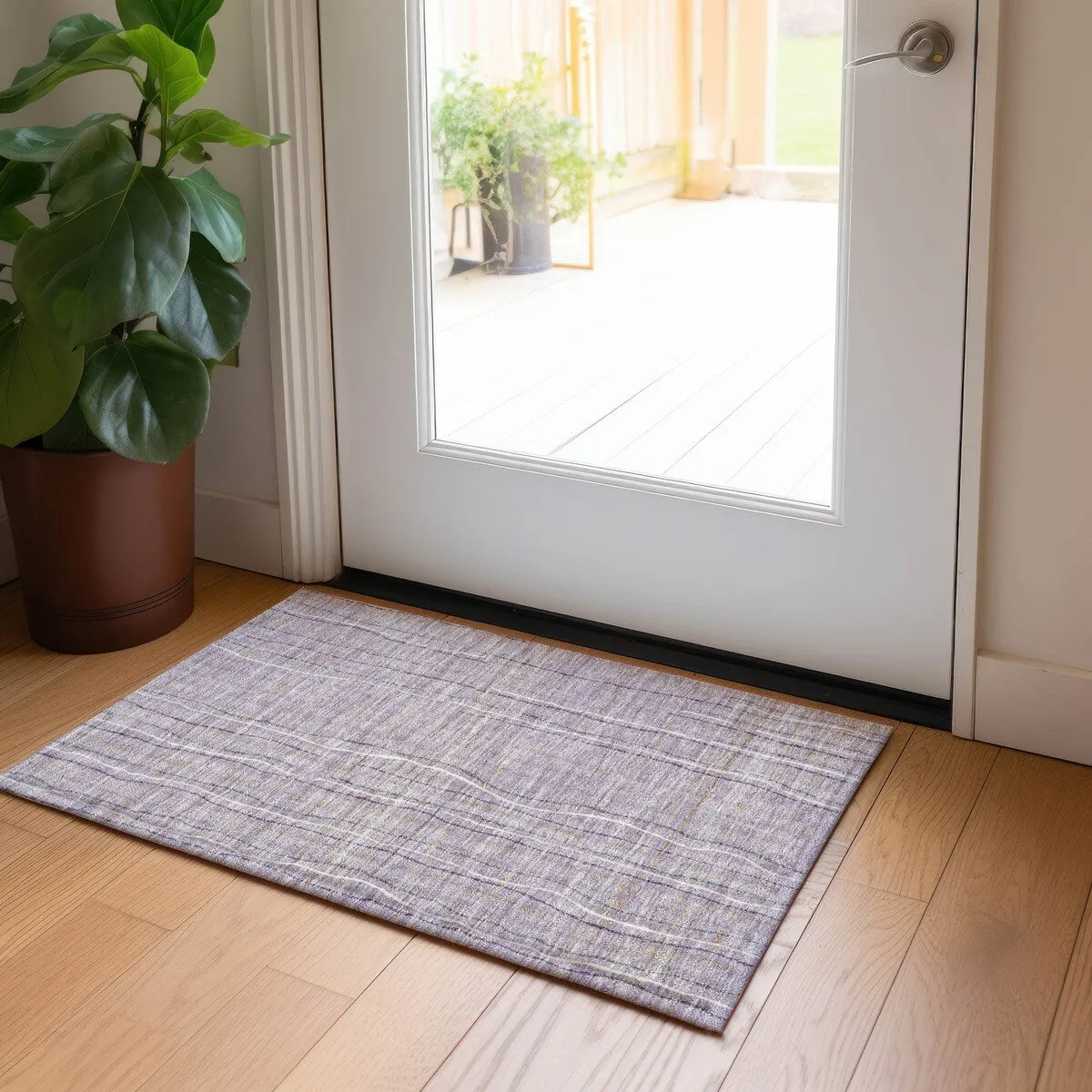 Machine Washable Indoor/ Outdoor Modern Century Chantille Rug