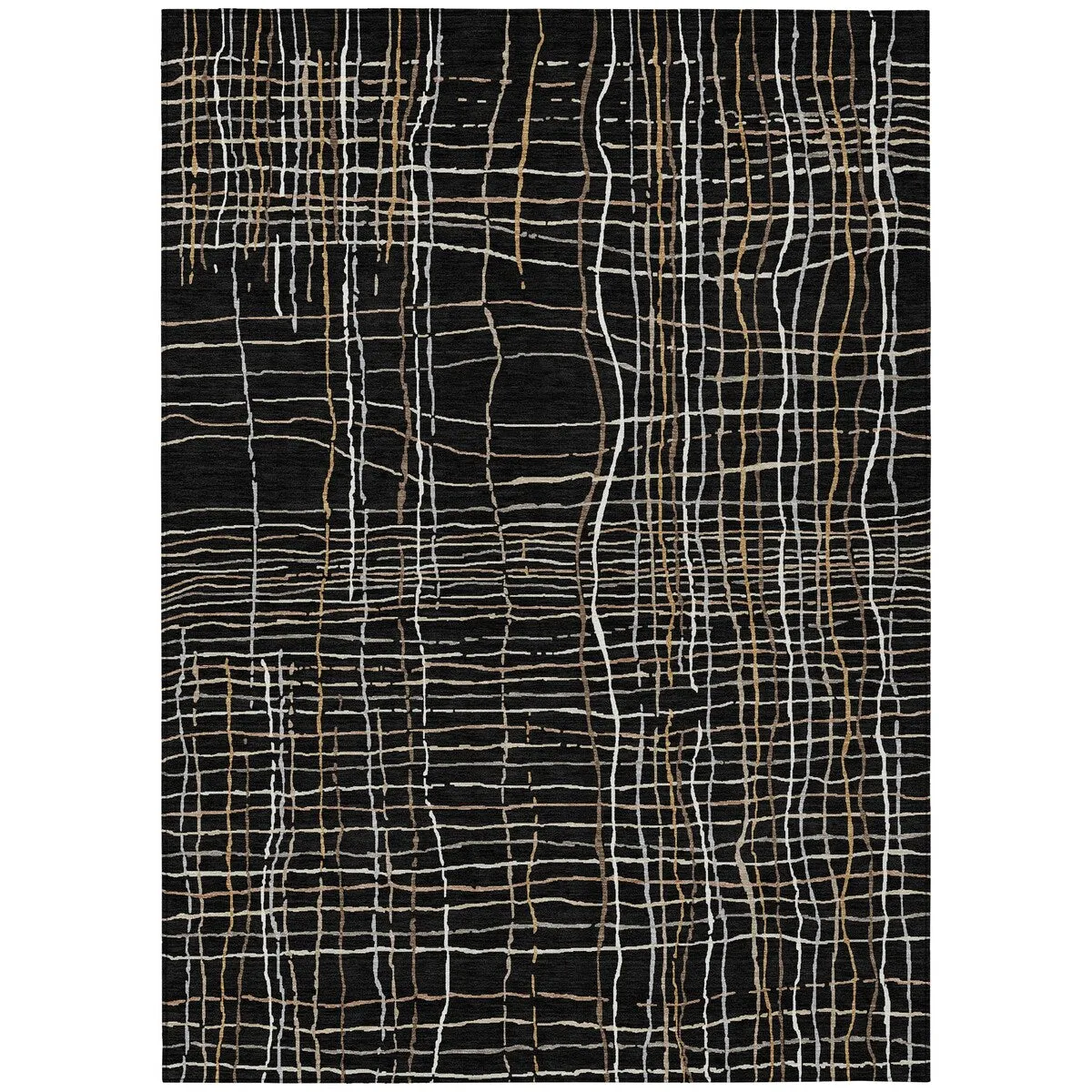 Machine Washable Indoor/ Outdoor Modern Century Chantille Rug