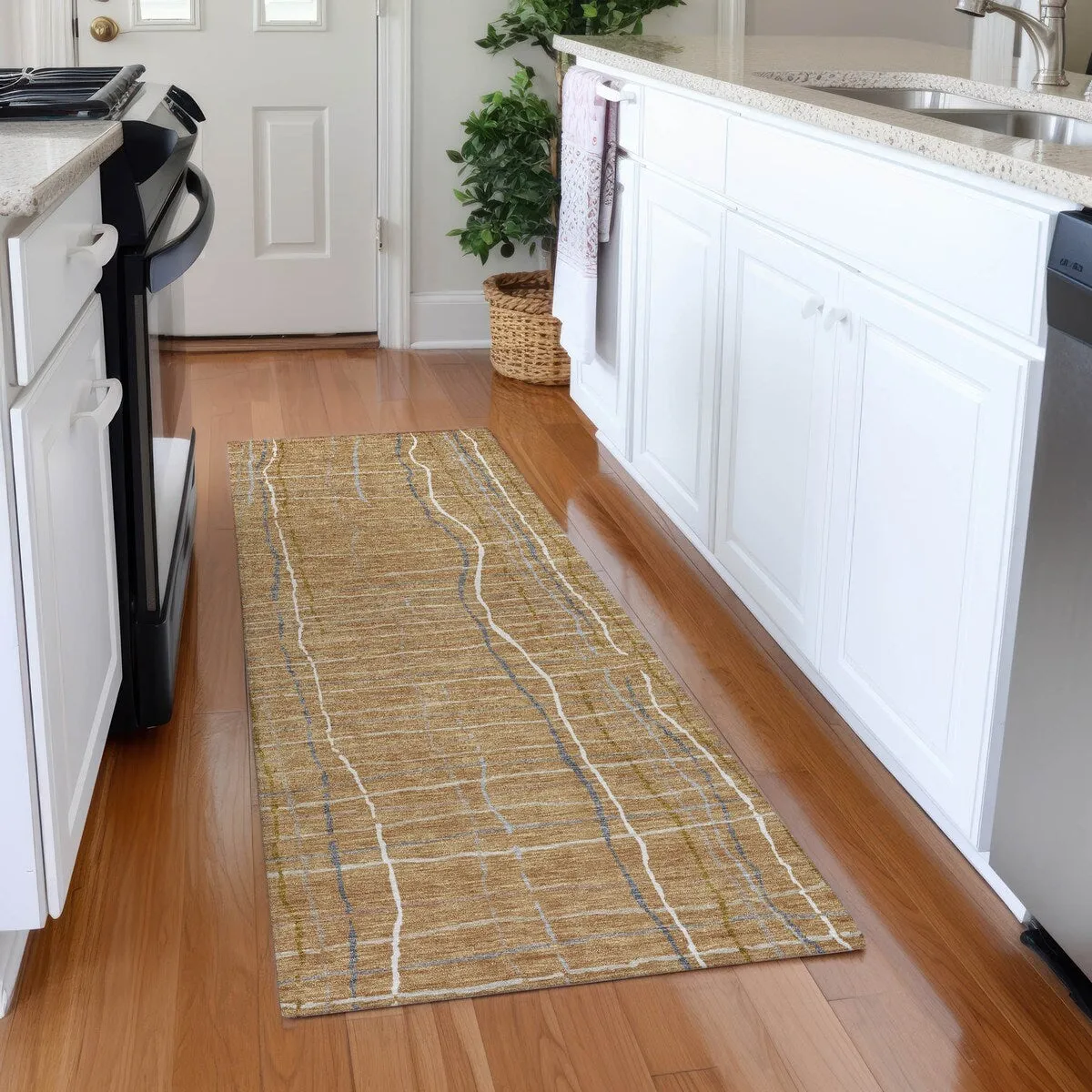 Machine Washable Indoor/ Outdoor Modern Century Chantille Rug