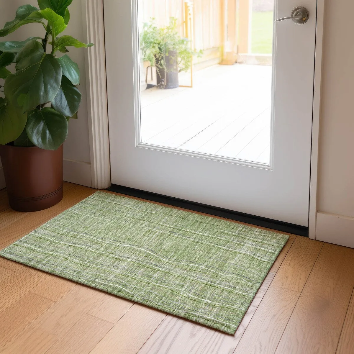Machine Washable Indoor/ Outdoor Modern Century Chantille Rug