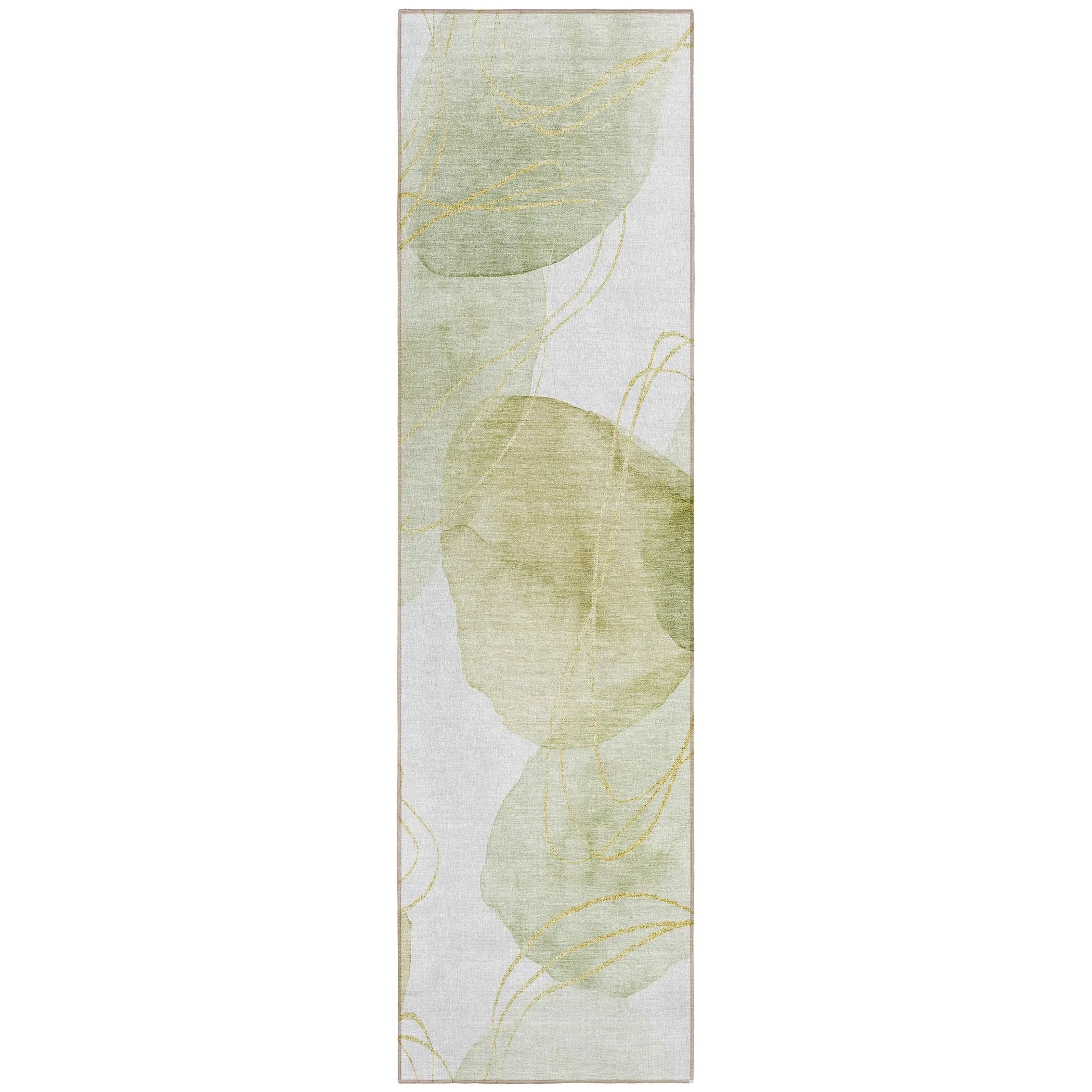 Machine Washable Indoor/ Outdoor Modern Circles Chantille Rug