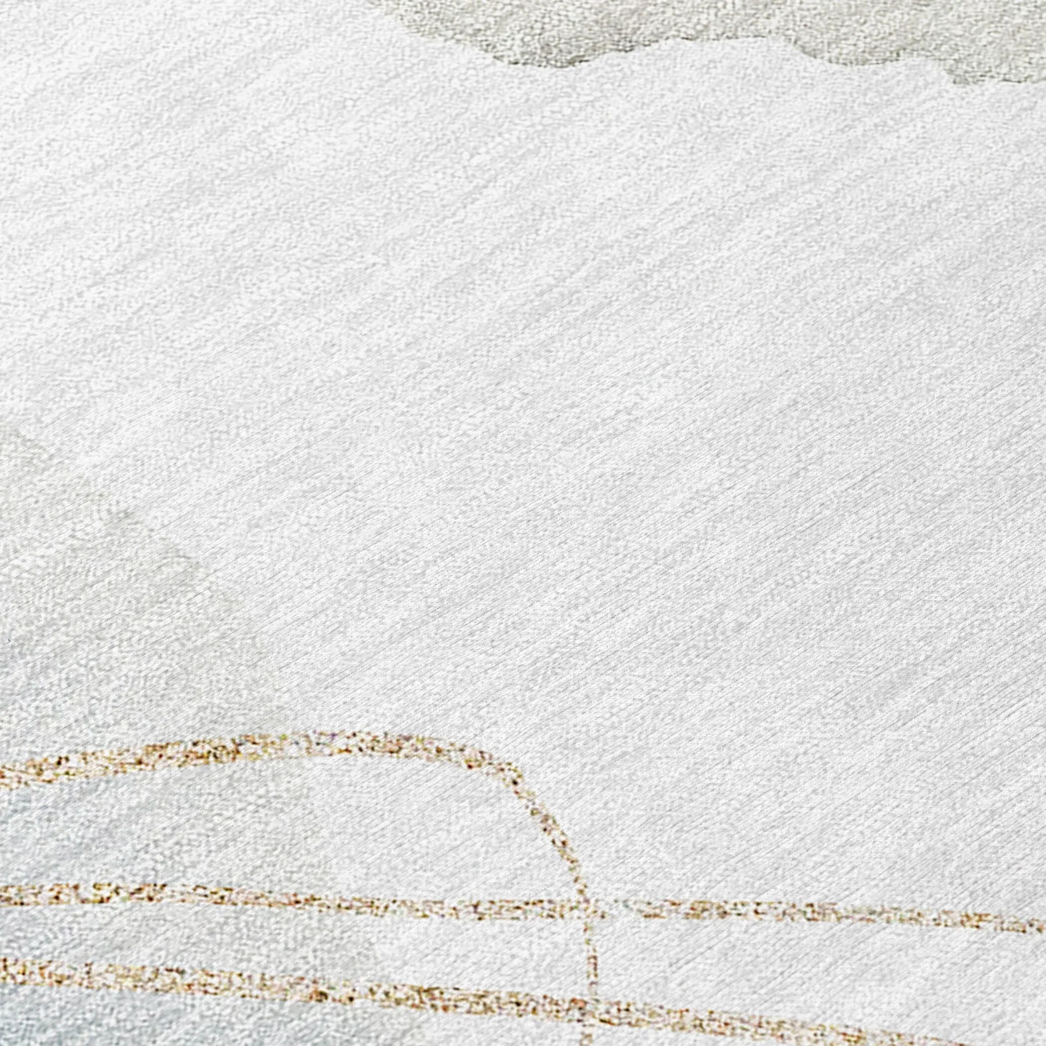 Machine Washable Indoor/ Outdoor Modern Circles Chantille Rug