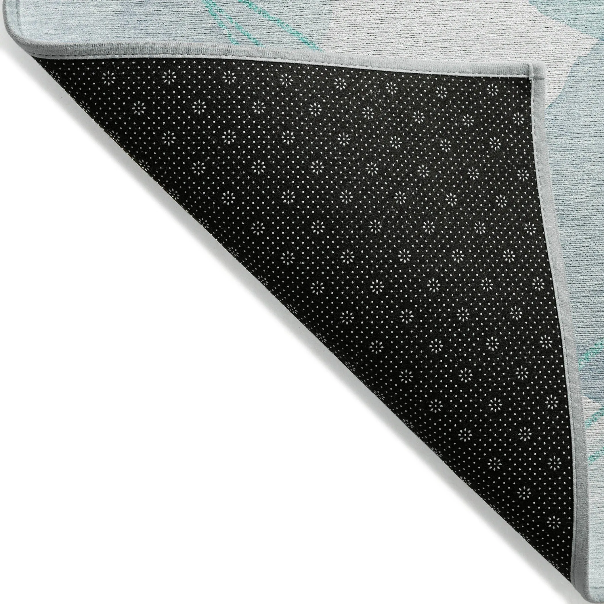 Machine Washable Indoor/ Outdoor Modern Circles Chantille Rug