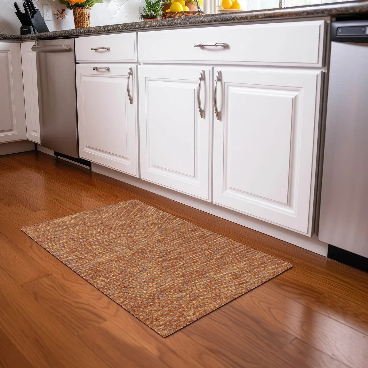 Machine Washable Indoor/ Outdoor Modern Dotty Chantille Rug