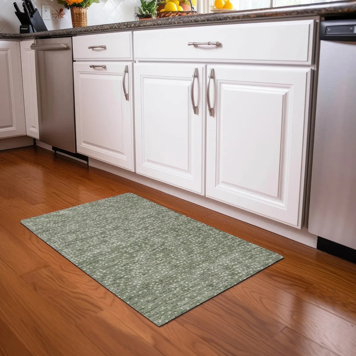 Machine Washable Indoor/ Outdoor Modern Dotty Chantille Rug