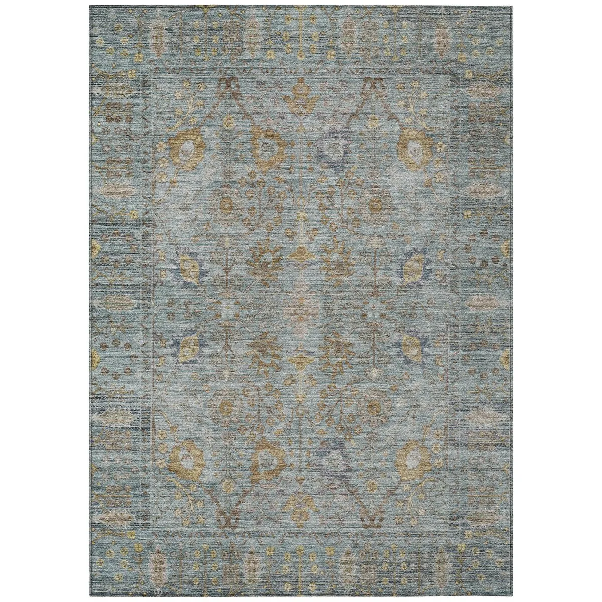 Machine Washable Indoor/ Outdoor Vintage Traditional Chantille Rug