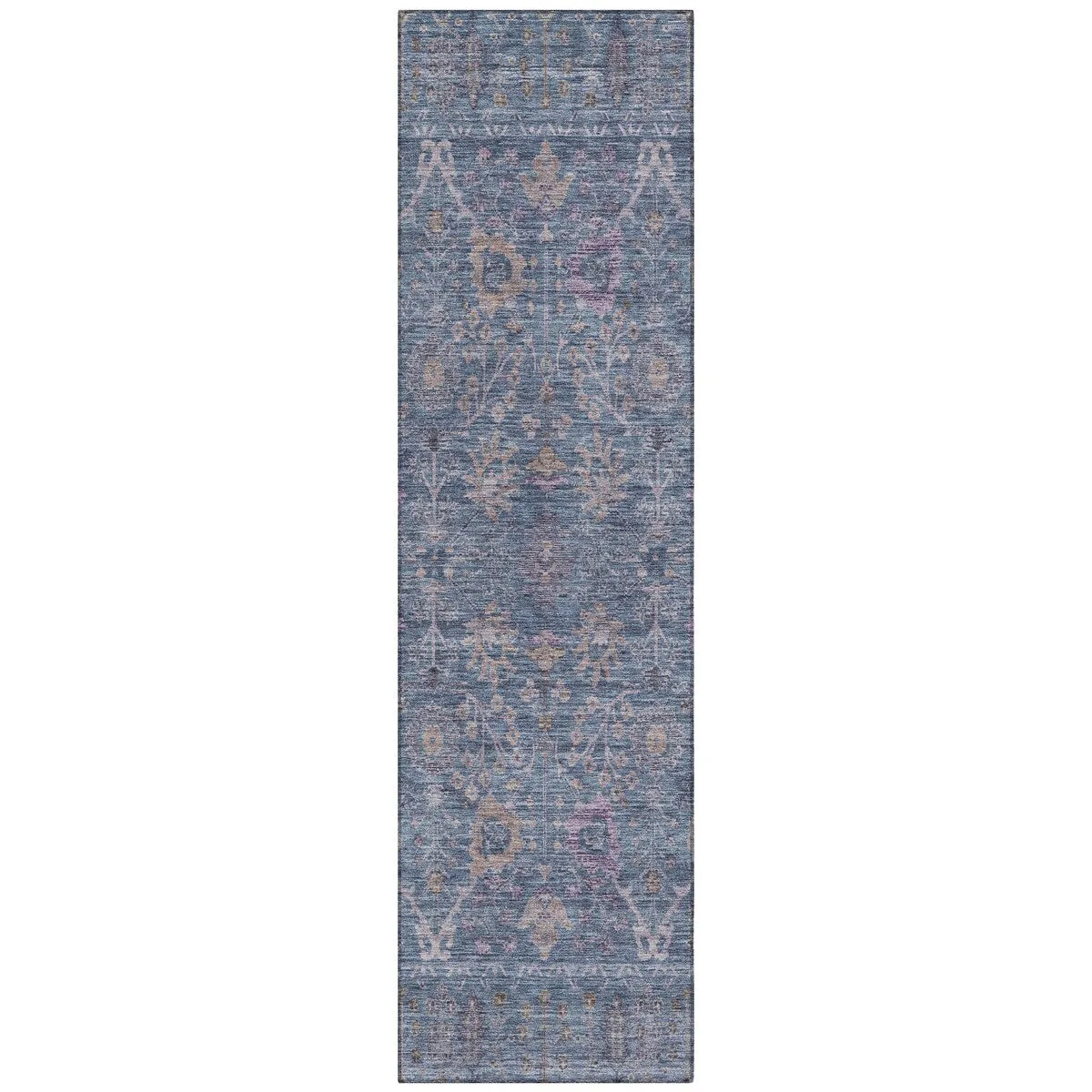 Machine Washable Indoor/ Outdoor Vintage Traditional Chantille Rug