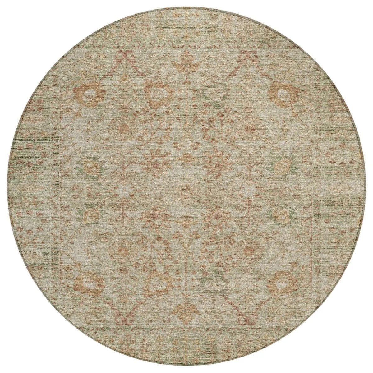 Machine Washable Indoor/ Outdoor Vintage Traditional Chantille Rug