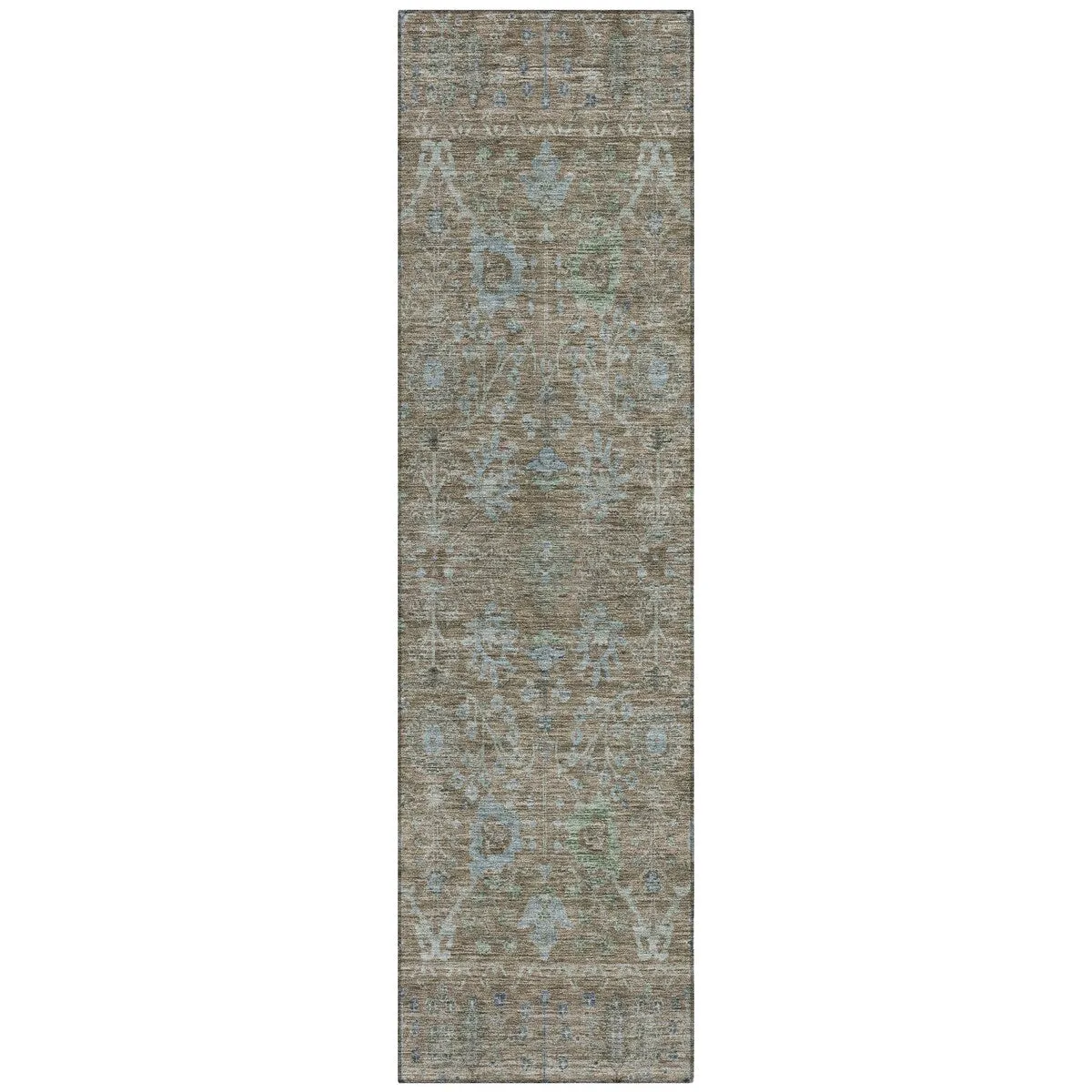 Machine Washable Indoor/ Outdoor Vintage Traditional Chantille Rug