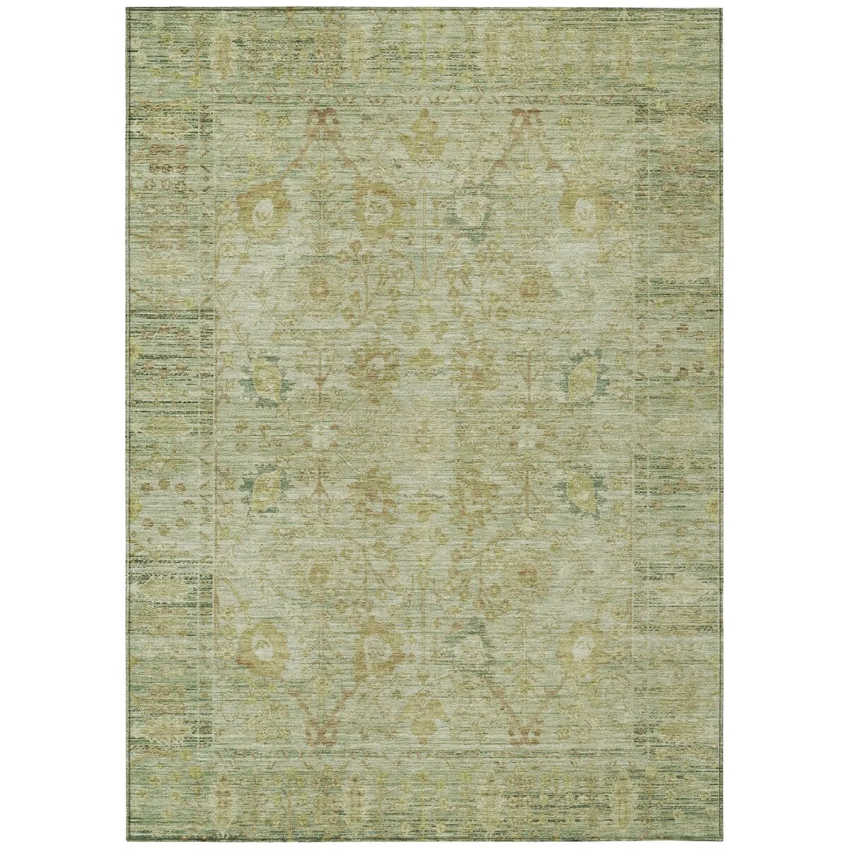 Machine Washable Indoor/ Outdoor Vintage Traditional Chantille Rug