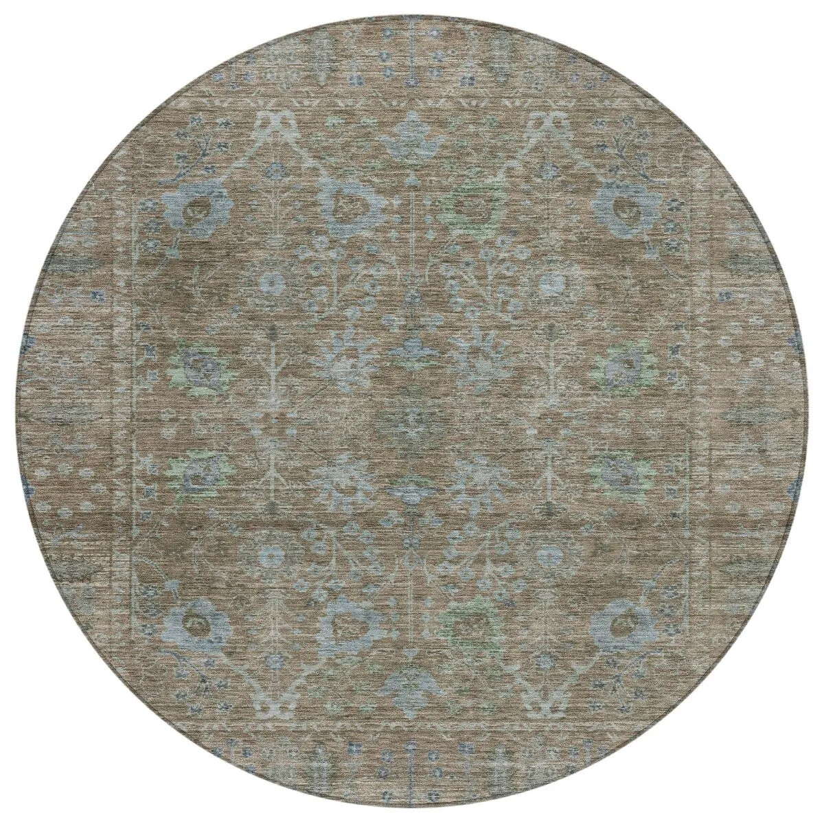 Machine Washable Indoor/ Outdoor Vintage Traditional Chantille Rug