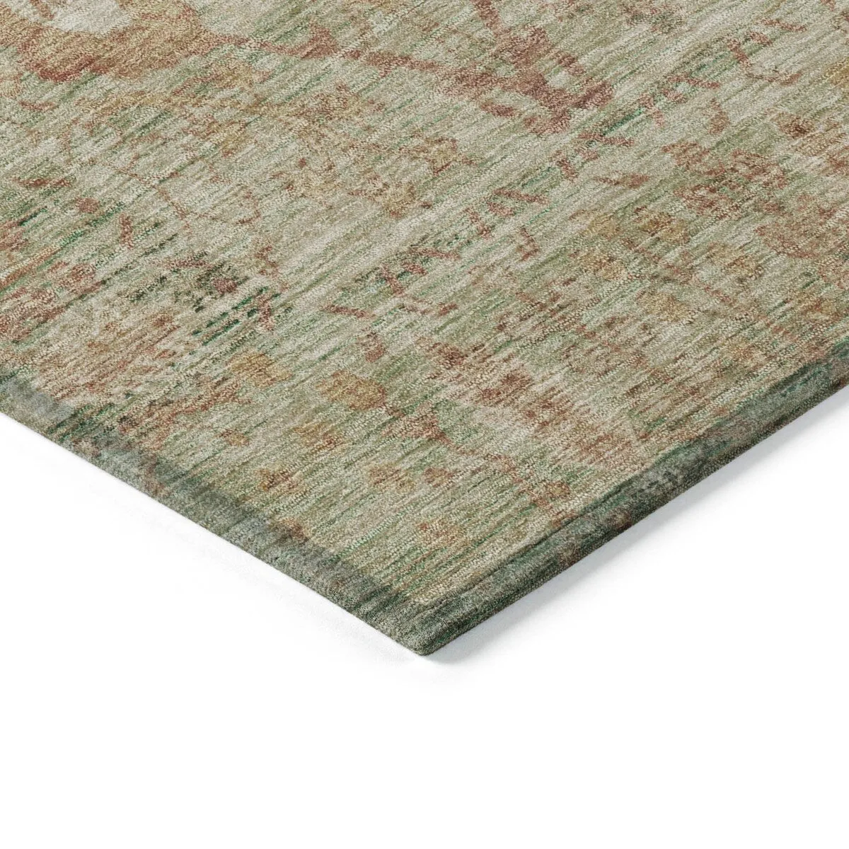 Machine Washable Indoor/ Outdoor Vintage Traditional Chantille Rug