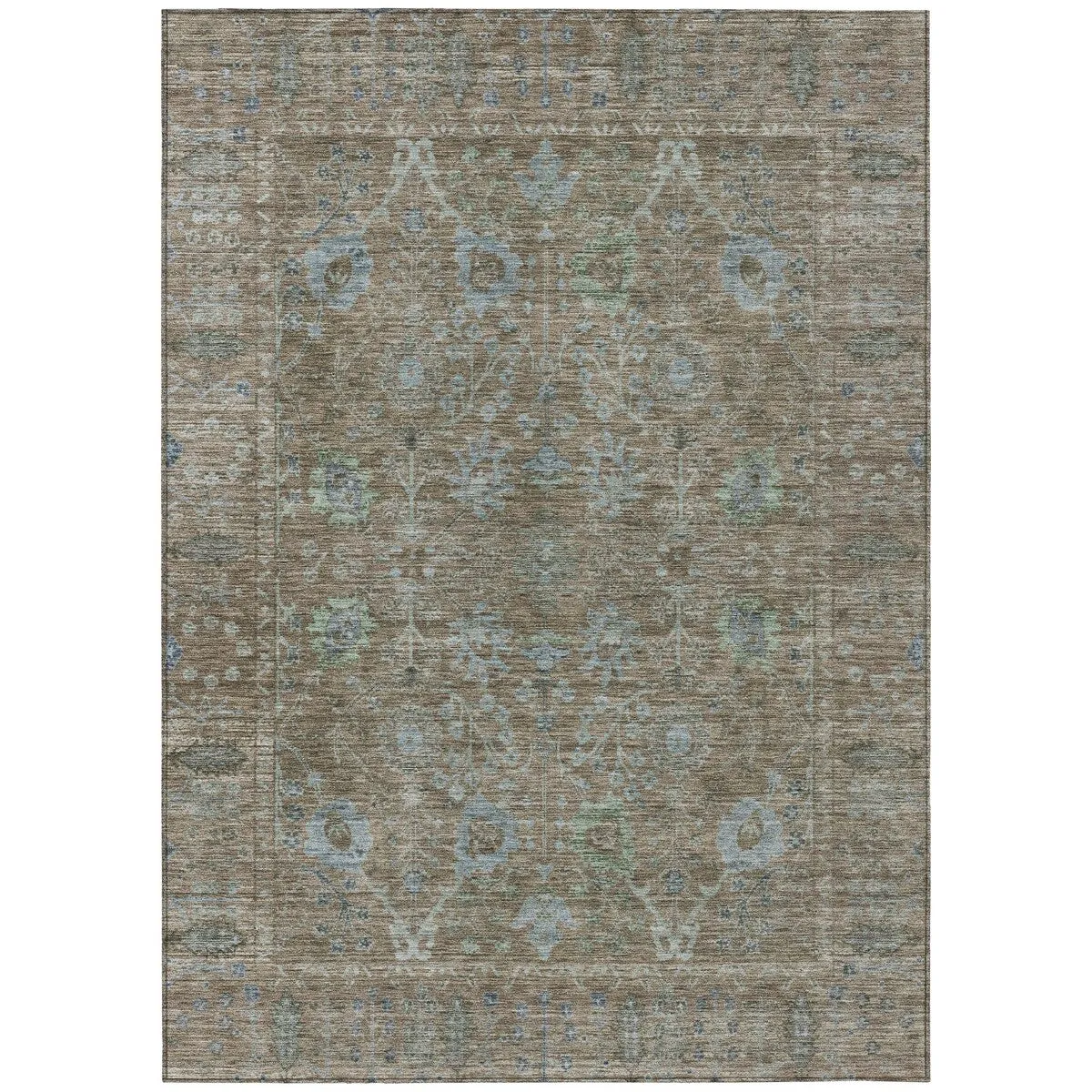 Machine Washable Indoor/ Outdoor Vintage Traditional Chantille Rug