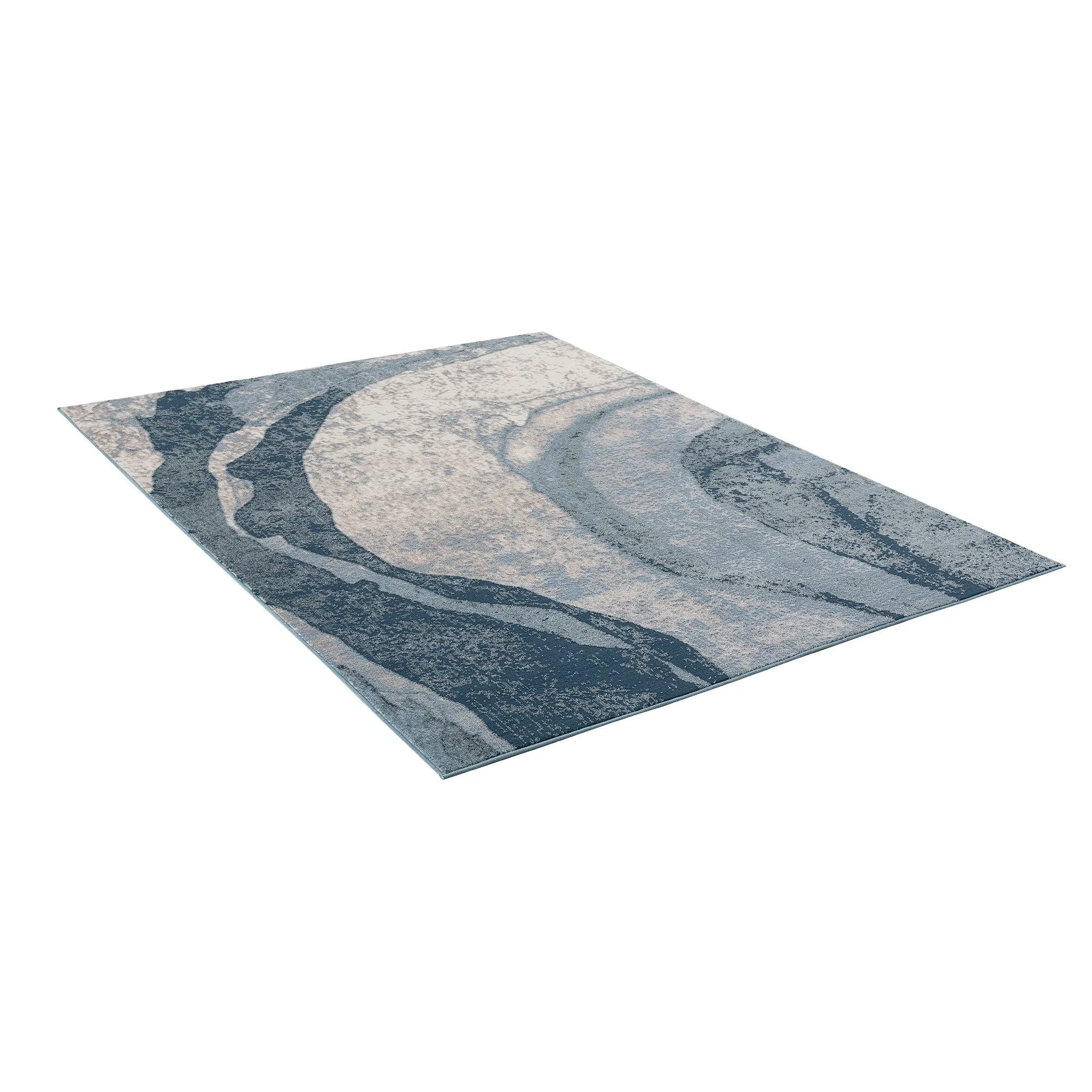 Madison Park Kathryn Blue Abstract Wave Area Rug