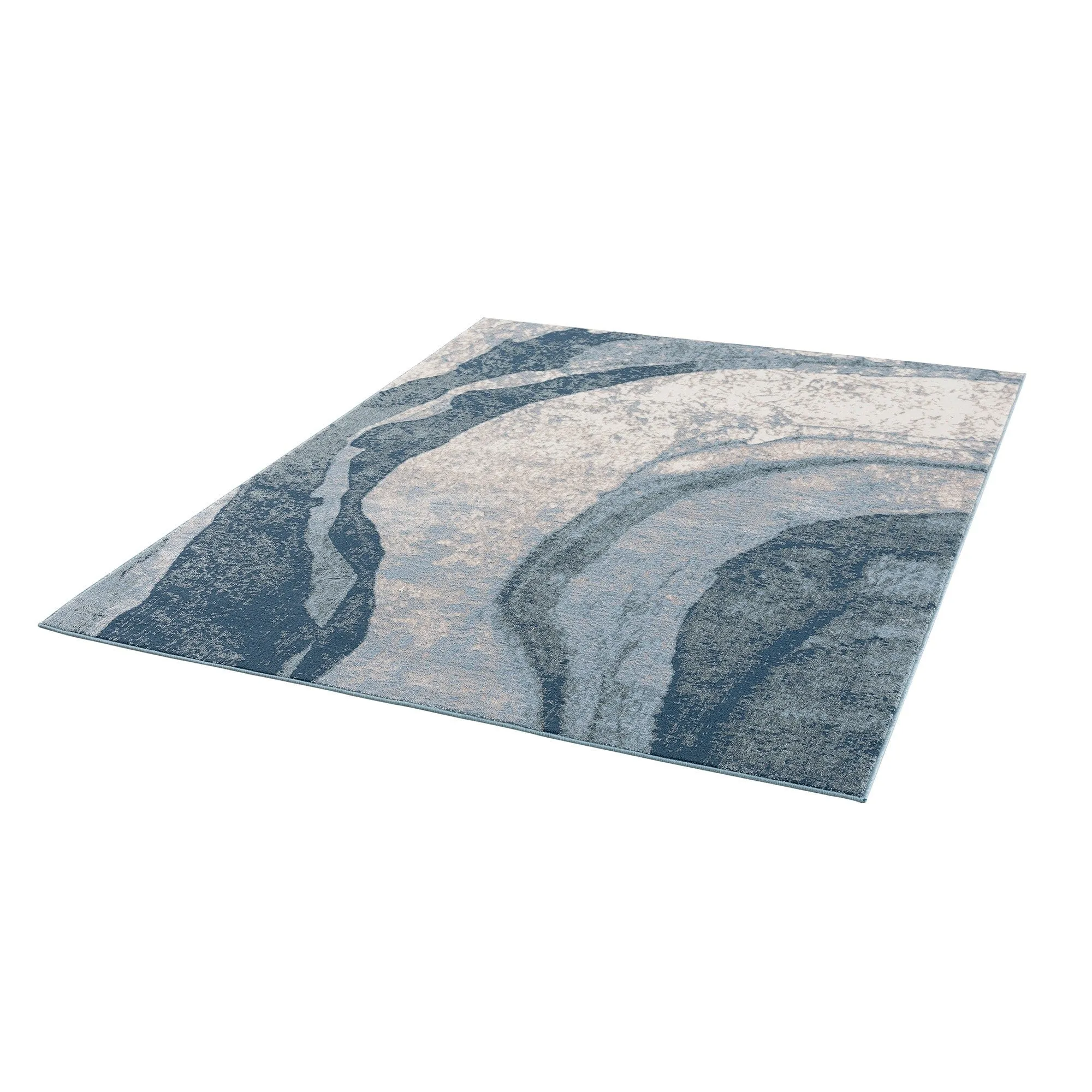 Madison Park Kathryn Blue Abstract Wave Area Rug