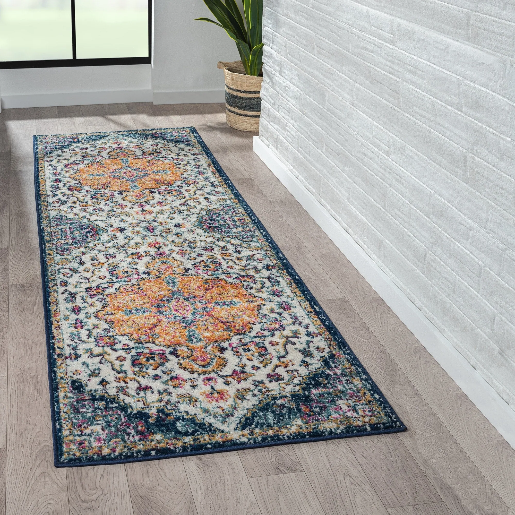 Madison Park Kenneth Boho Medallion Woven Area Rug