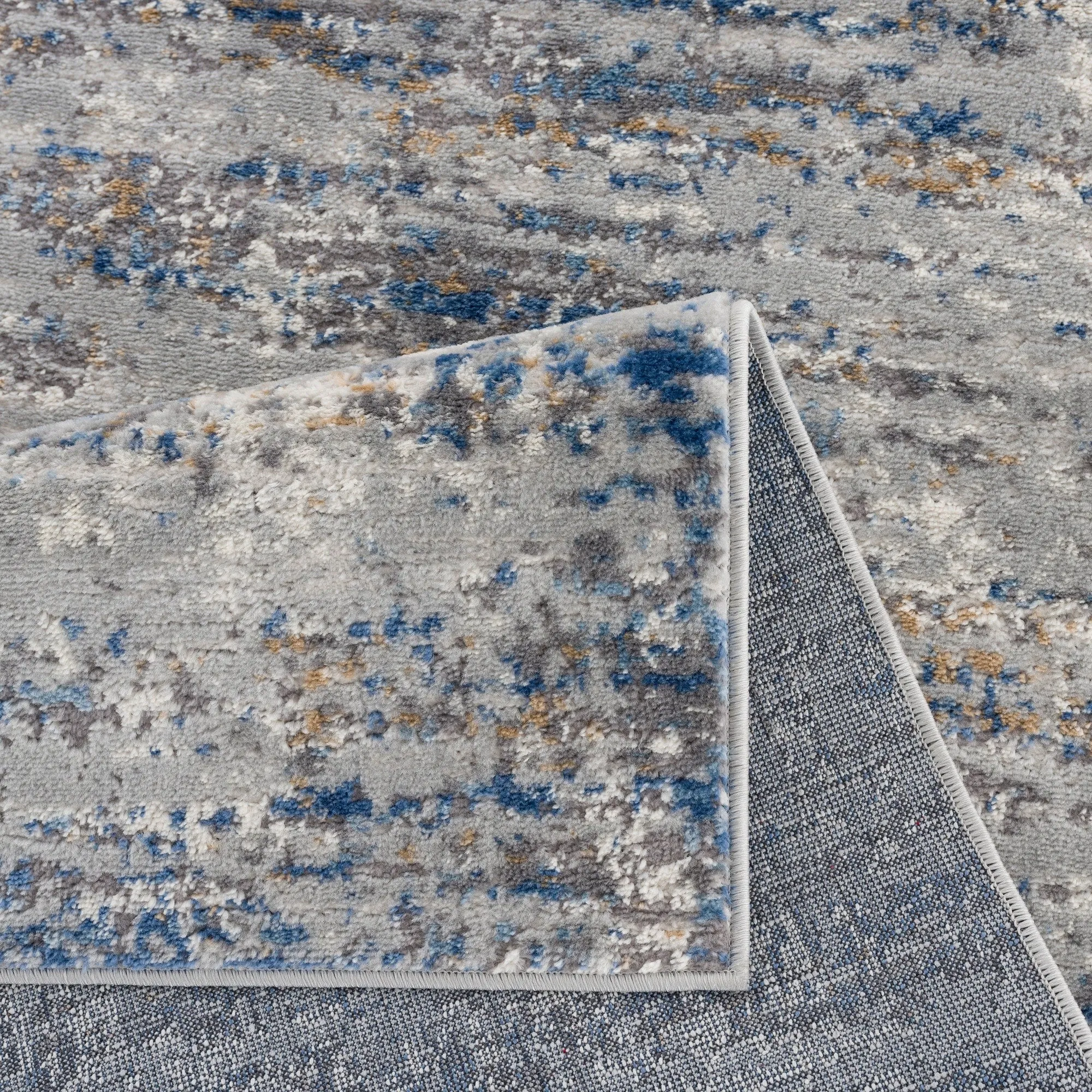 Madison Park Marie Blue/ Cream Abstract Area Rug