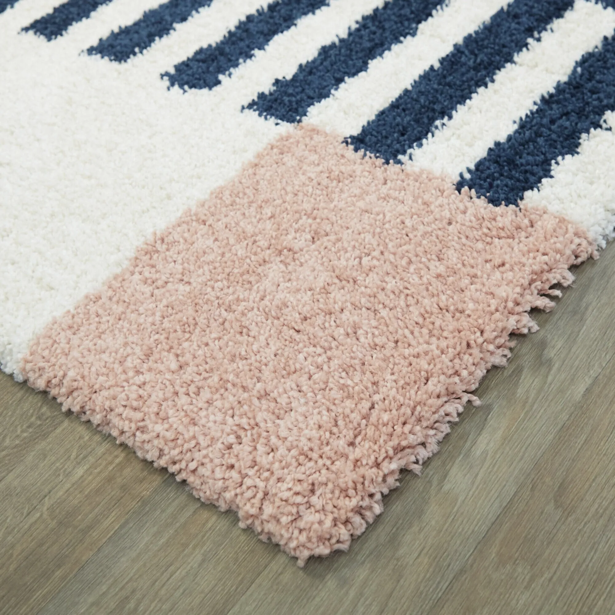 Marc Geometric Color Blocked Shag Area Rug