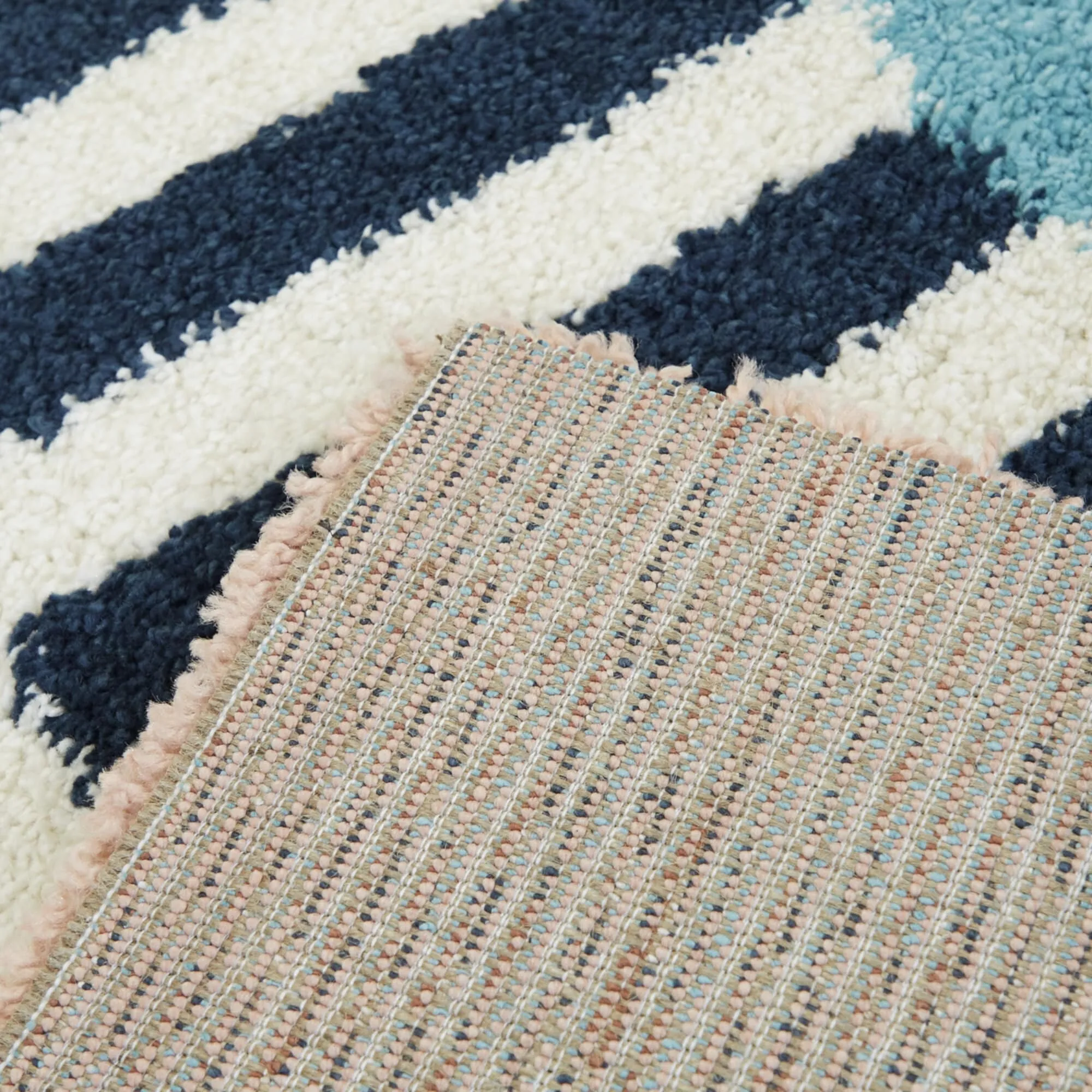 Marc Geometric Color Blocked Shag Area Rug