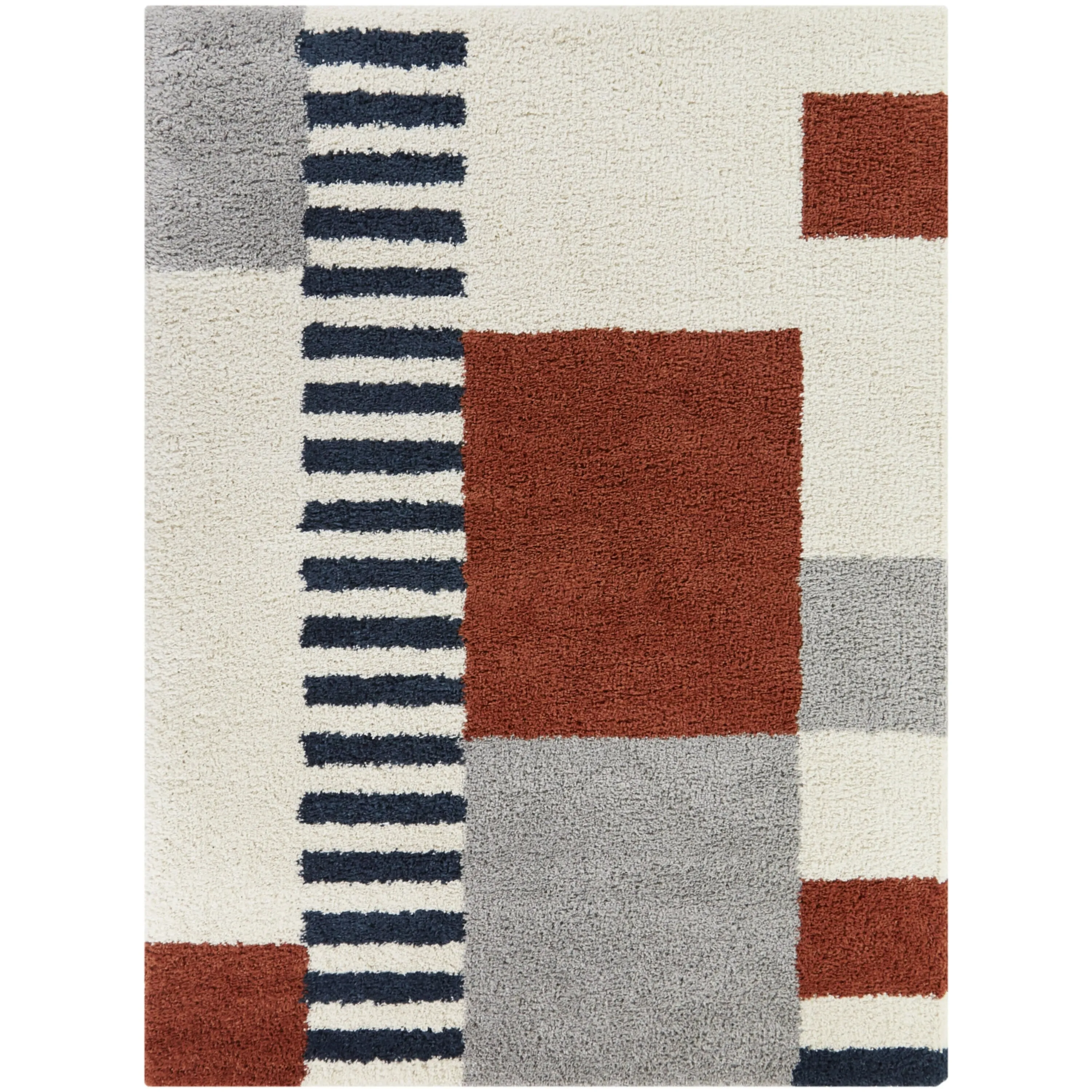 Marc Geometric Color Blocked Shag Area Rug