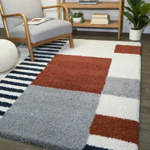 Marc Geometric Color Blocked Shag Area Rug